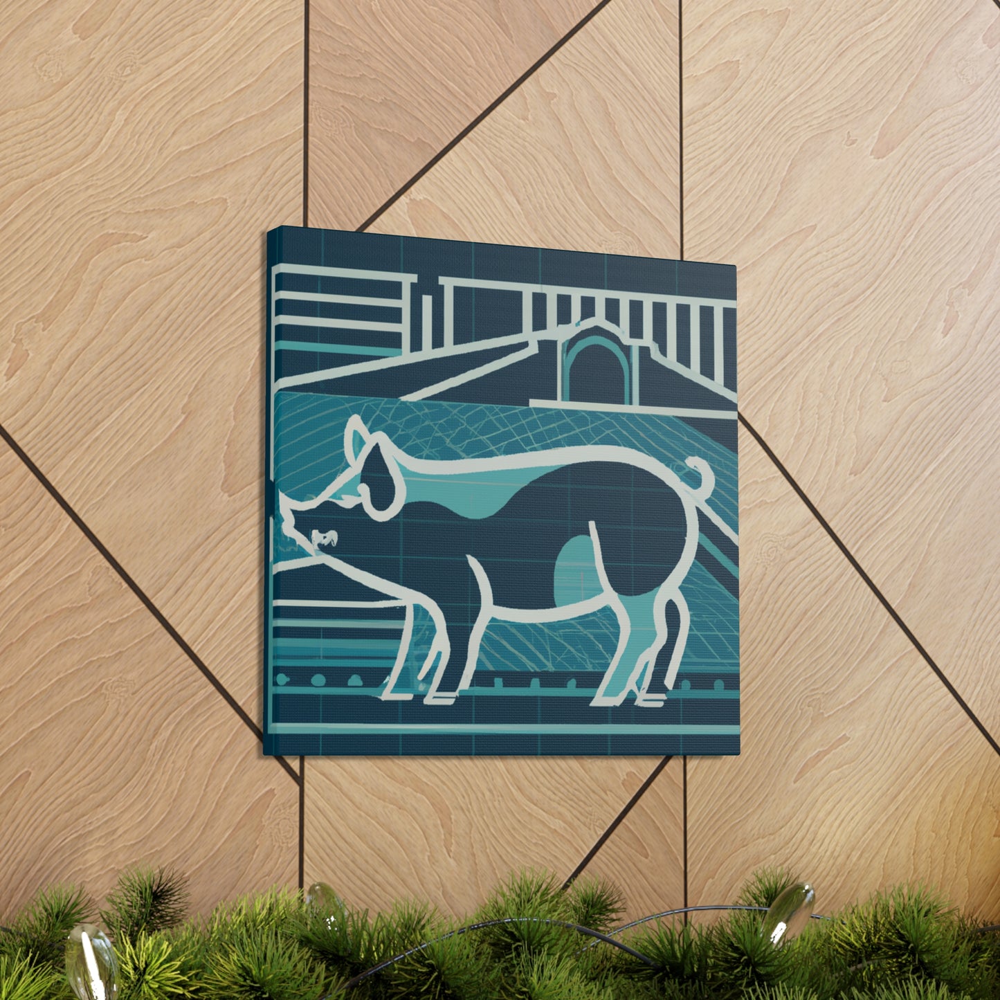 "Pig in Art Deco" - Canvas