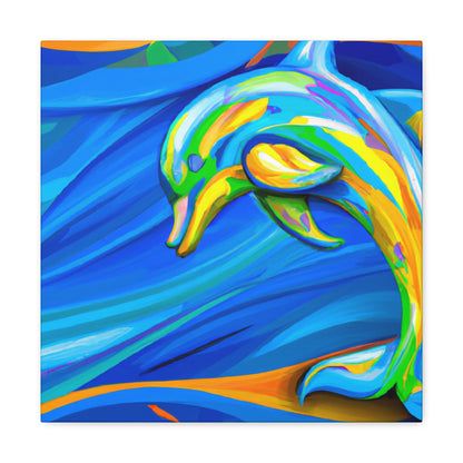 "Dolphin in Fauvist Hues" - Canvas