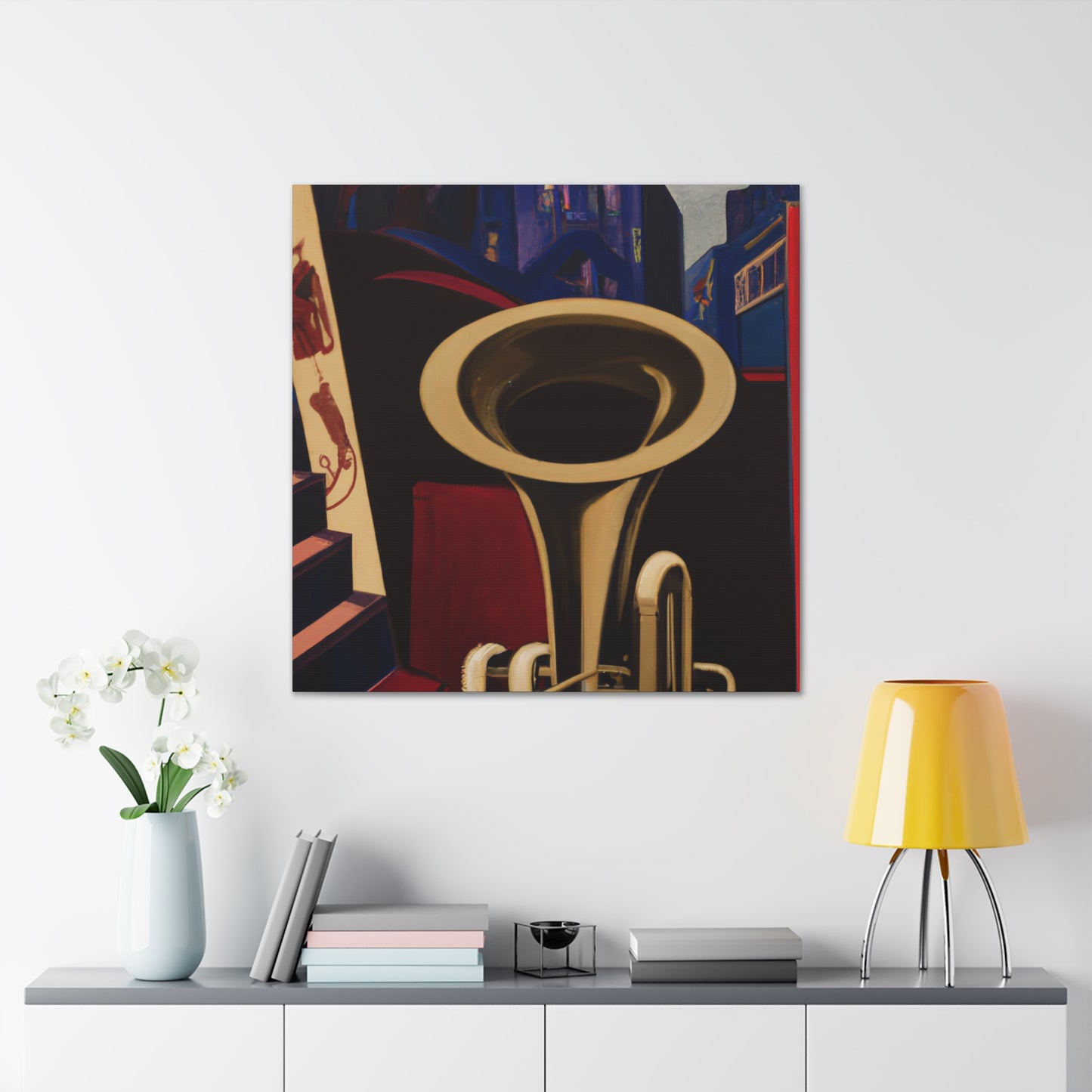 Rising Art Deco Trumpet - Canvas