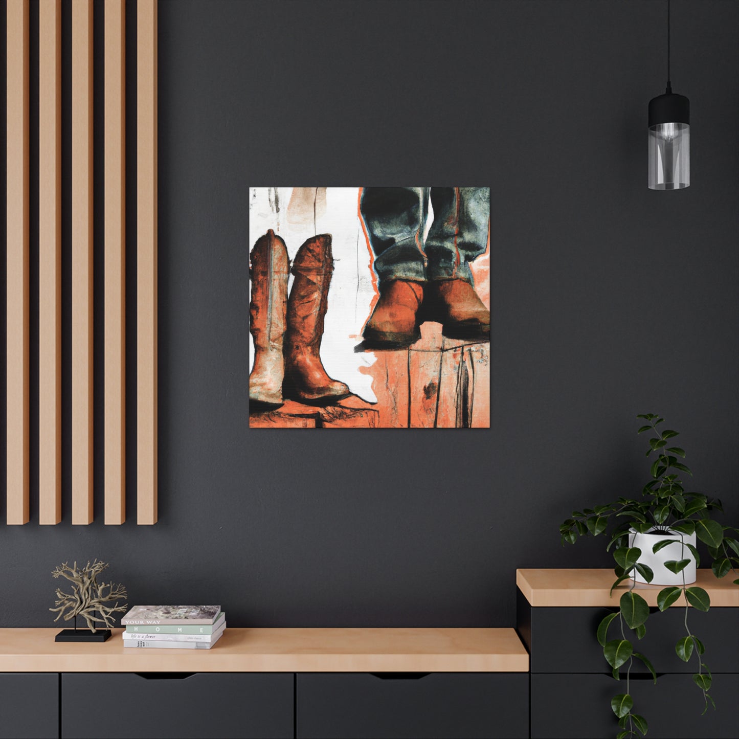 Boots in Motion Painting - Canvas