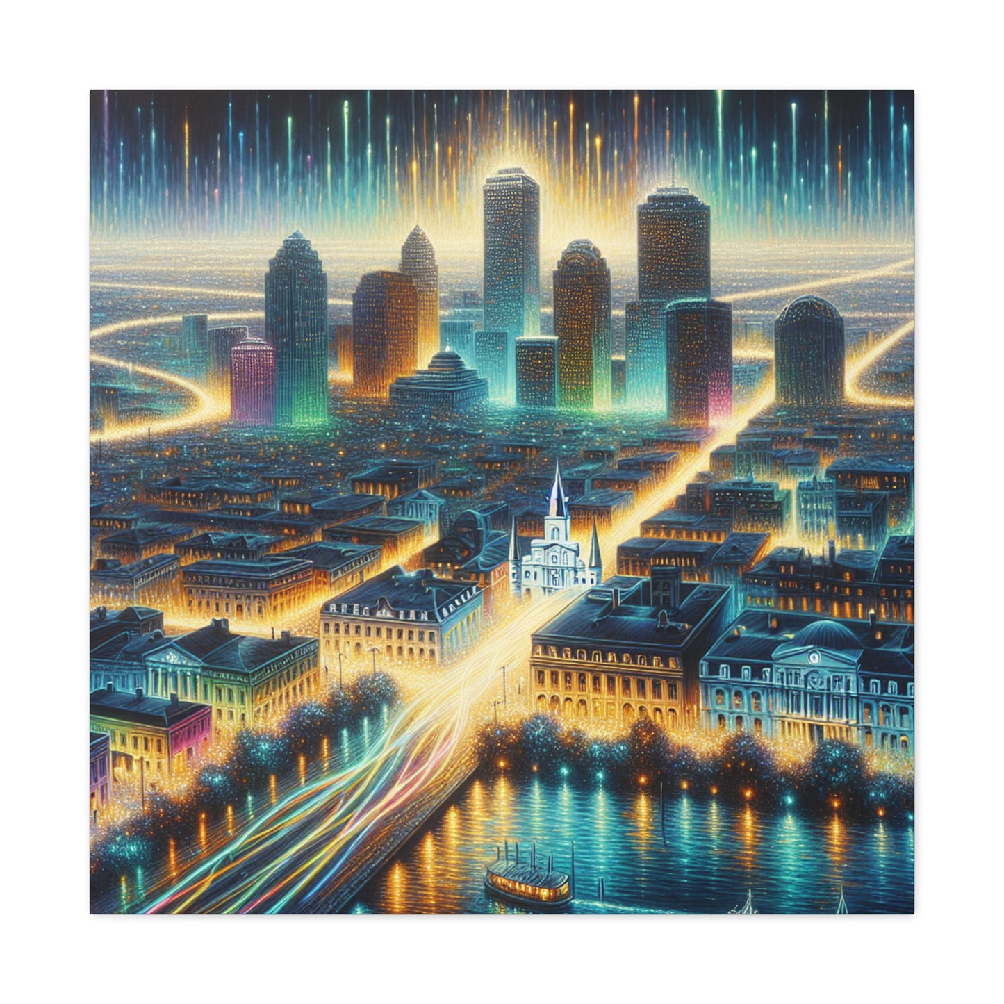 Soulful Cityscape Mosaic - Canvas