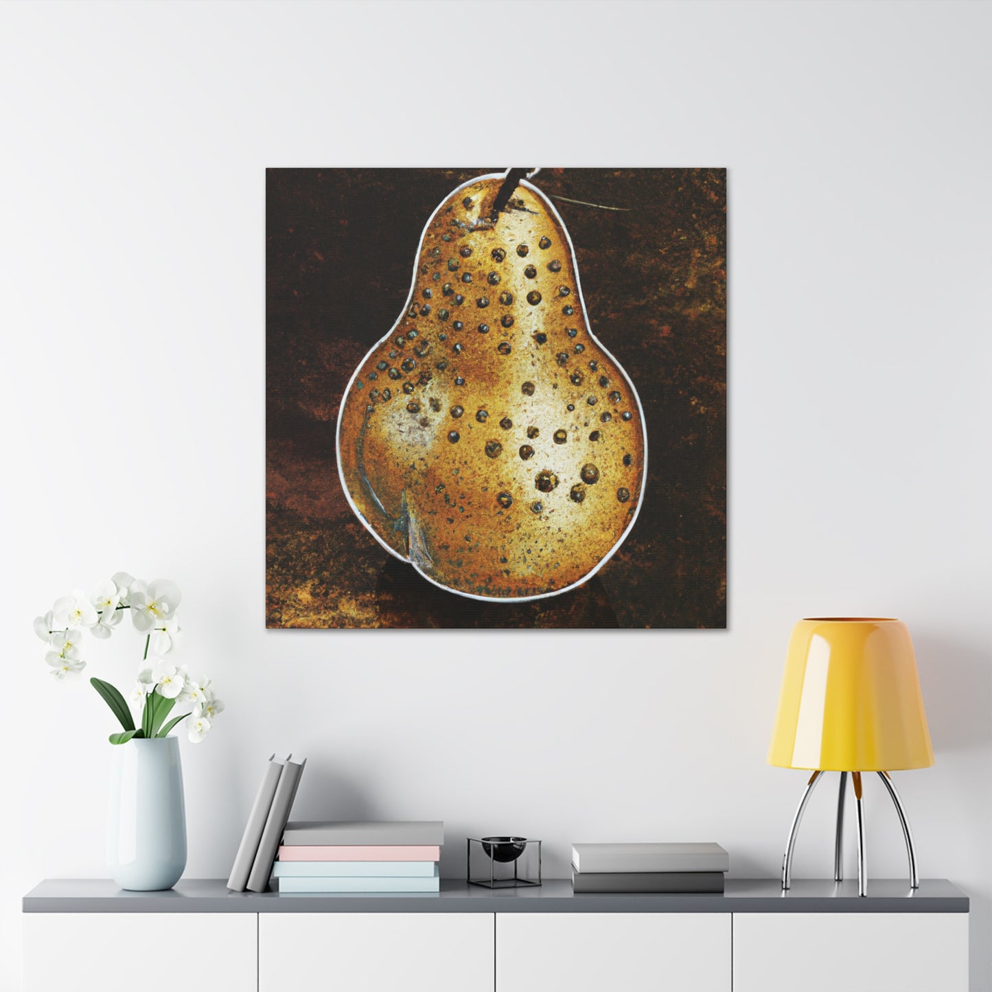 "Pear-y Steampunk Charm" - Canvas