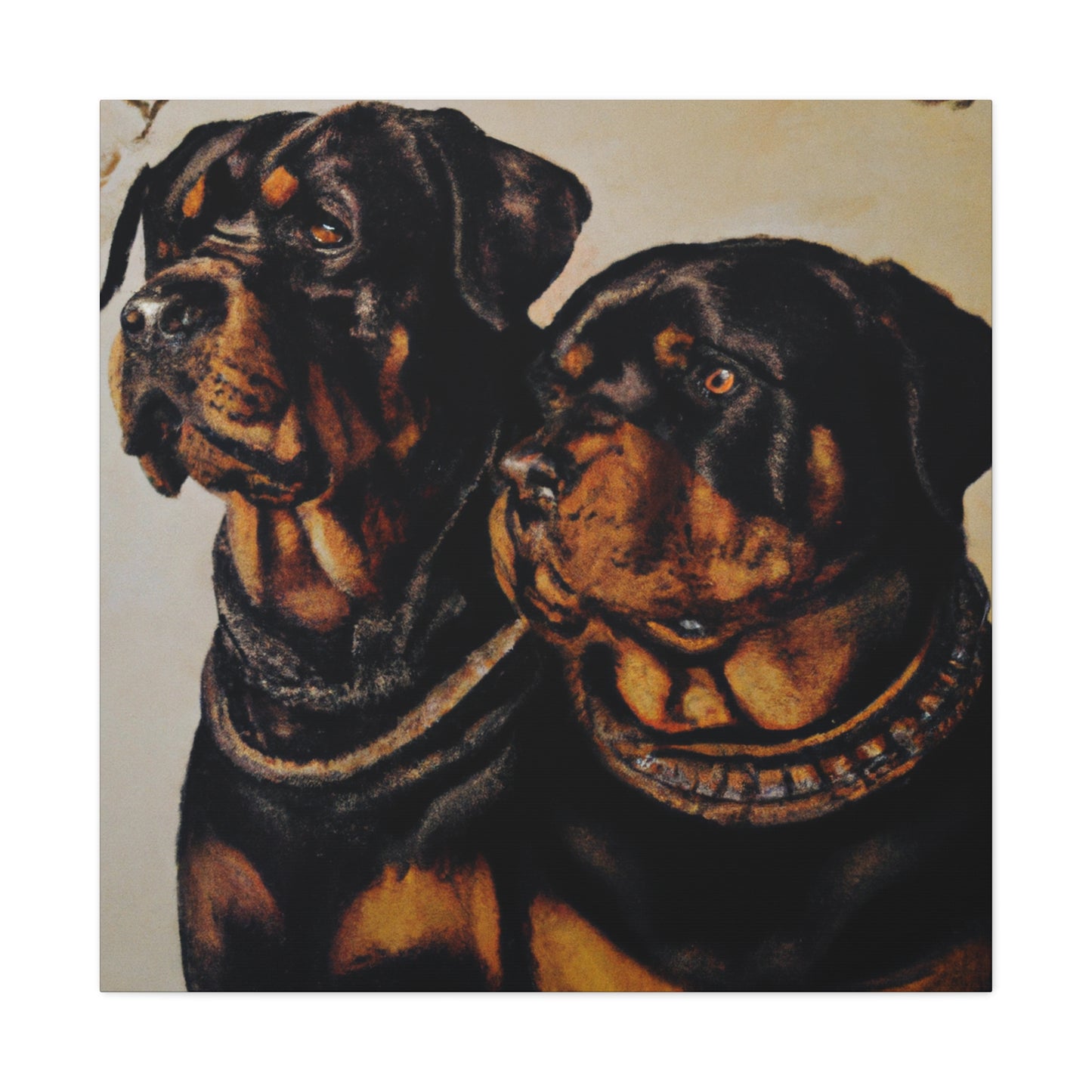 "Rottweiler's Majestic Portrait" - Canvas