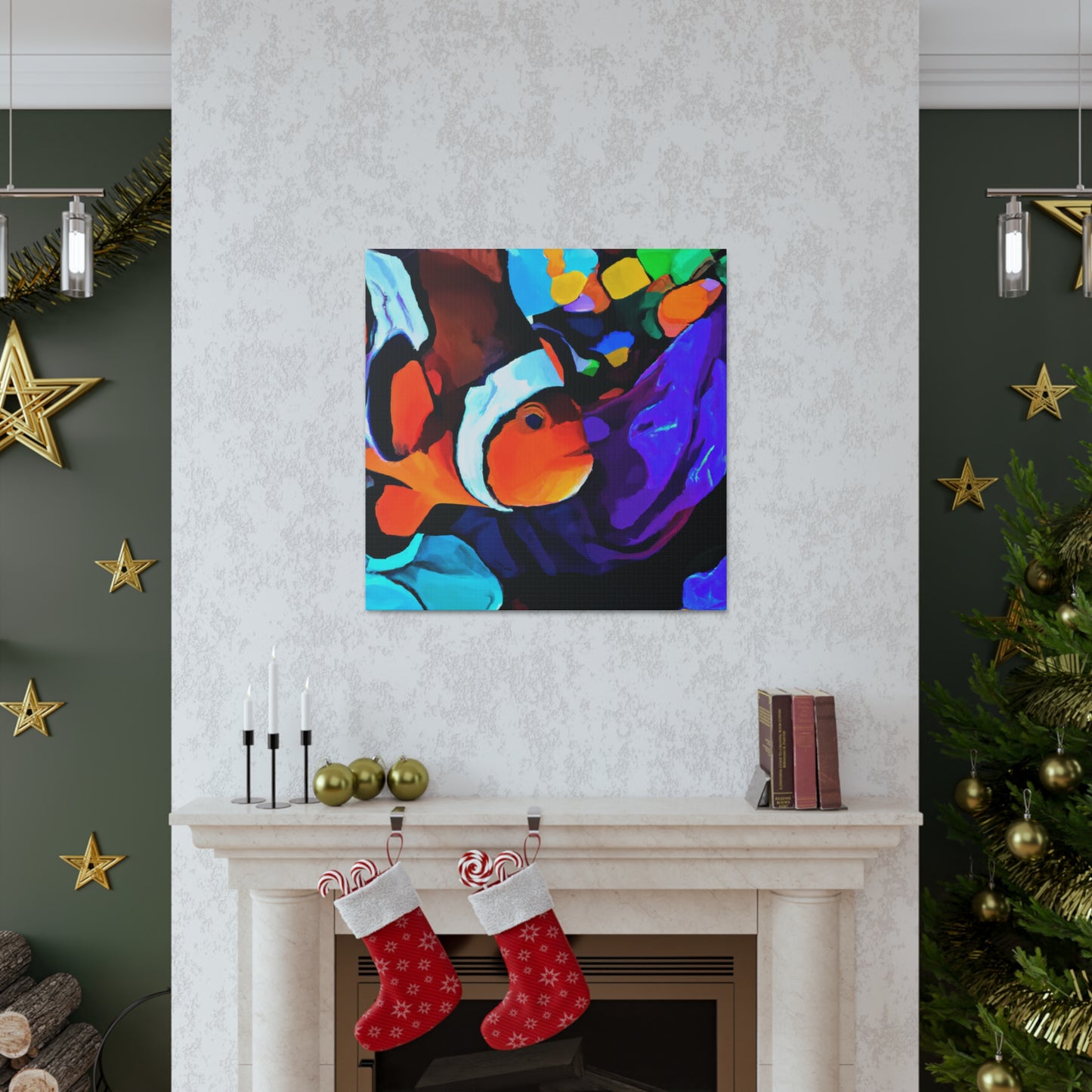 "Clownfish Swimming Gaily" - Canvas