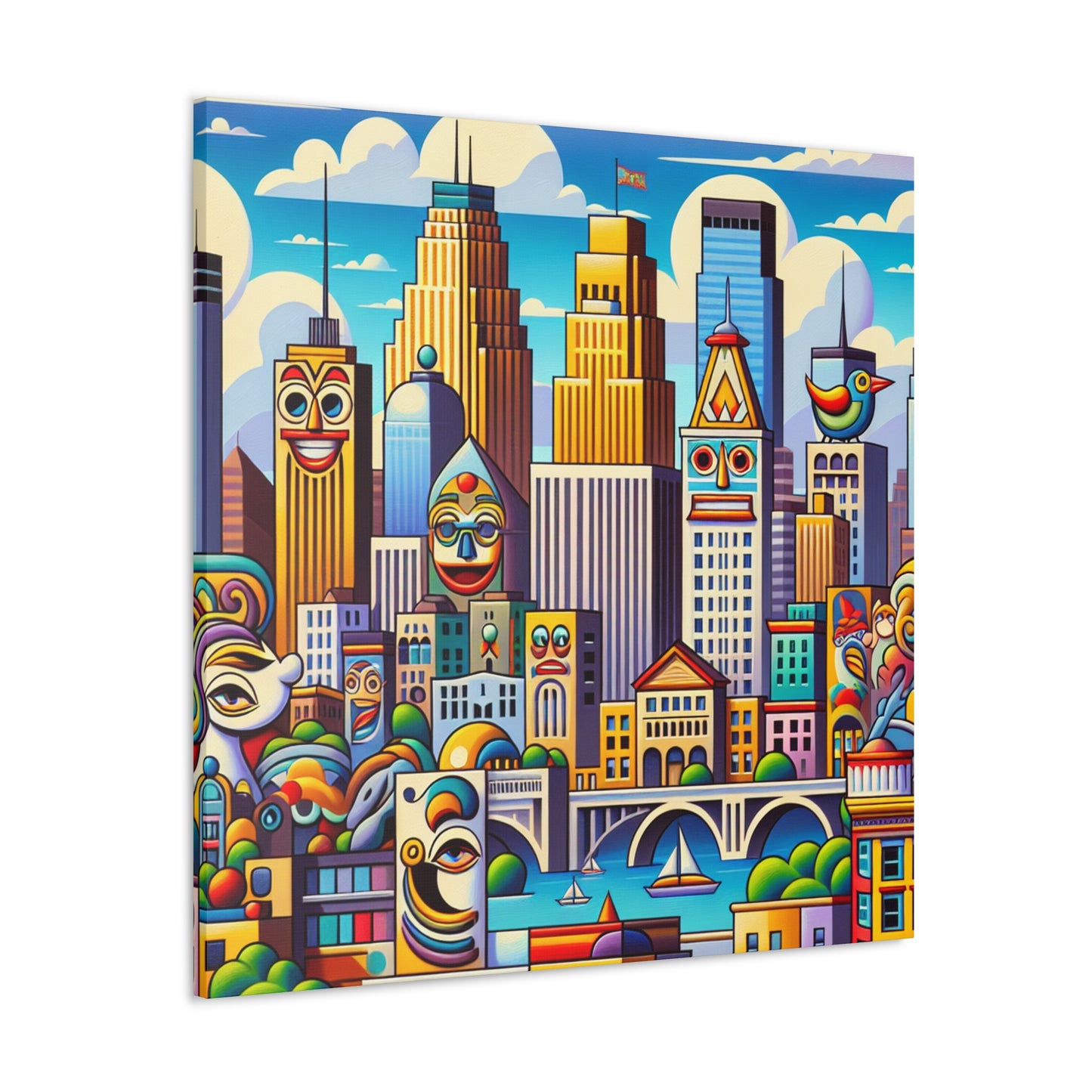 Cityscape Symphony Minneapolis - Canvas