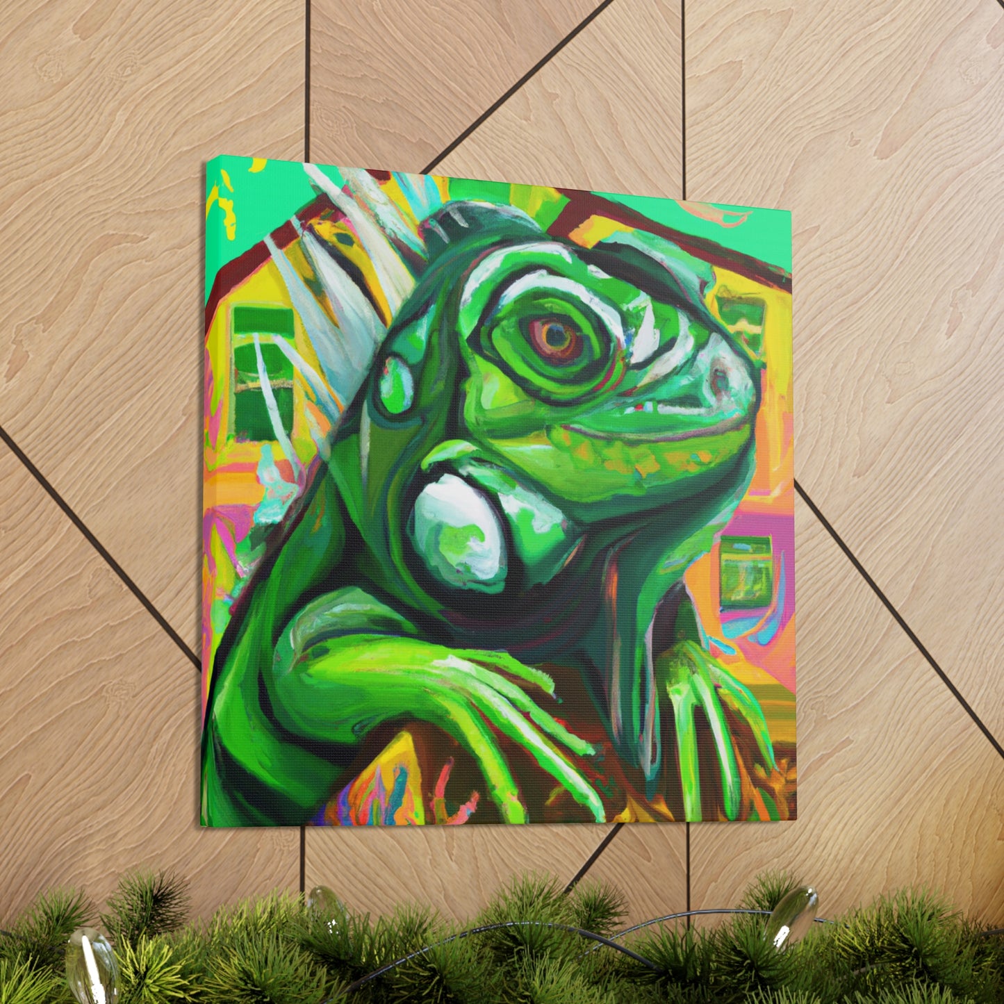 Iguana in Green Hues - Canvas