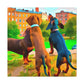 "Dappled Dachshund Delight" - Canvas