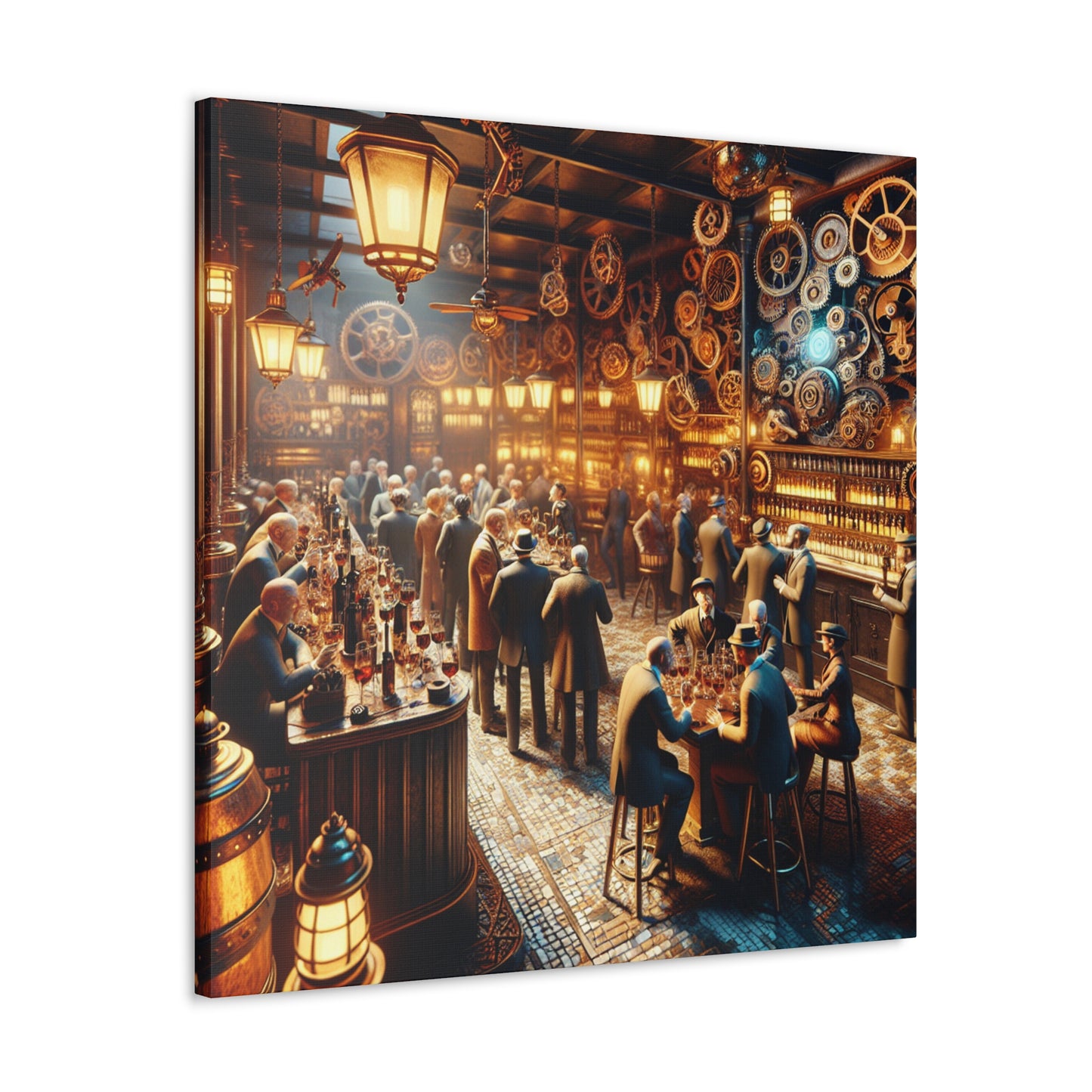 "Clockwork Revelry: Vintage Soirée" - Canvas