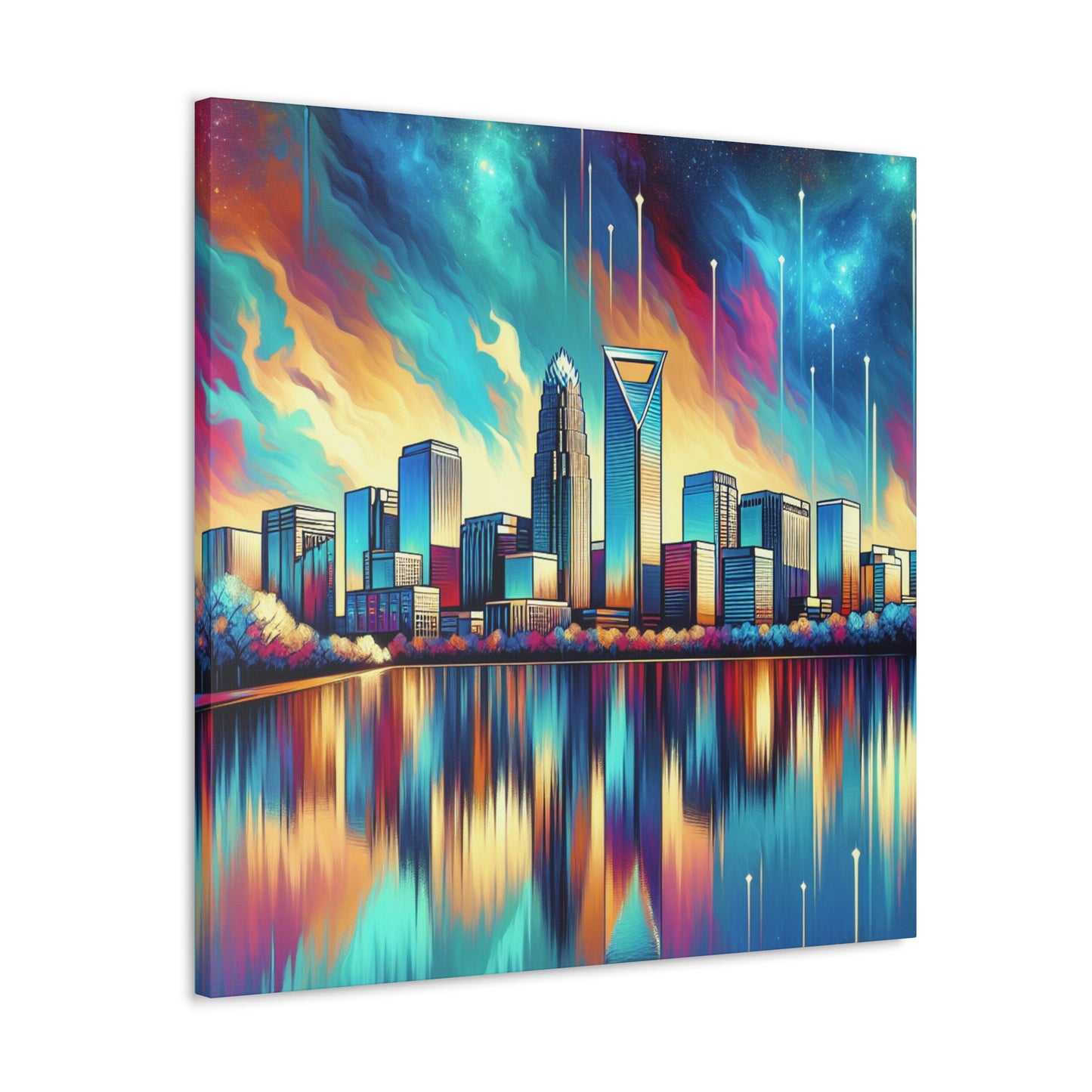 "Charlotte's Vibrant Urban Canvas" - Canvas