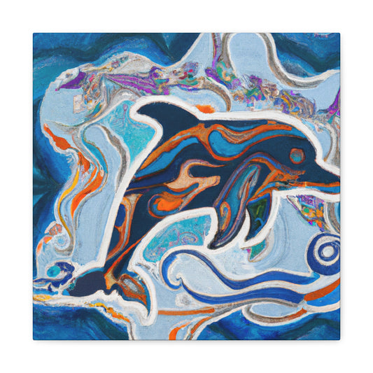 Dolphins in Abstract Art - Canvas