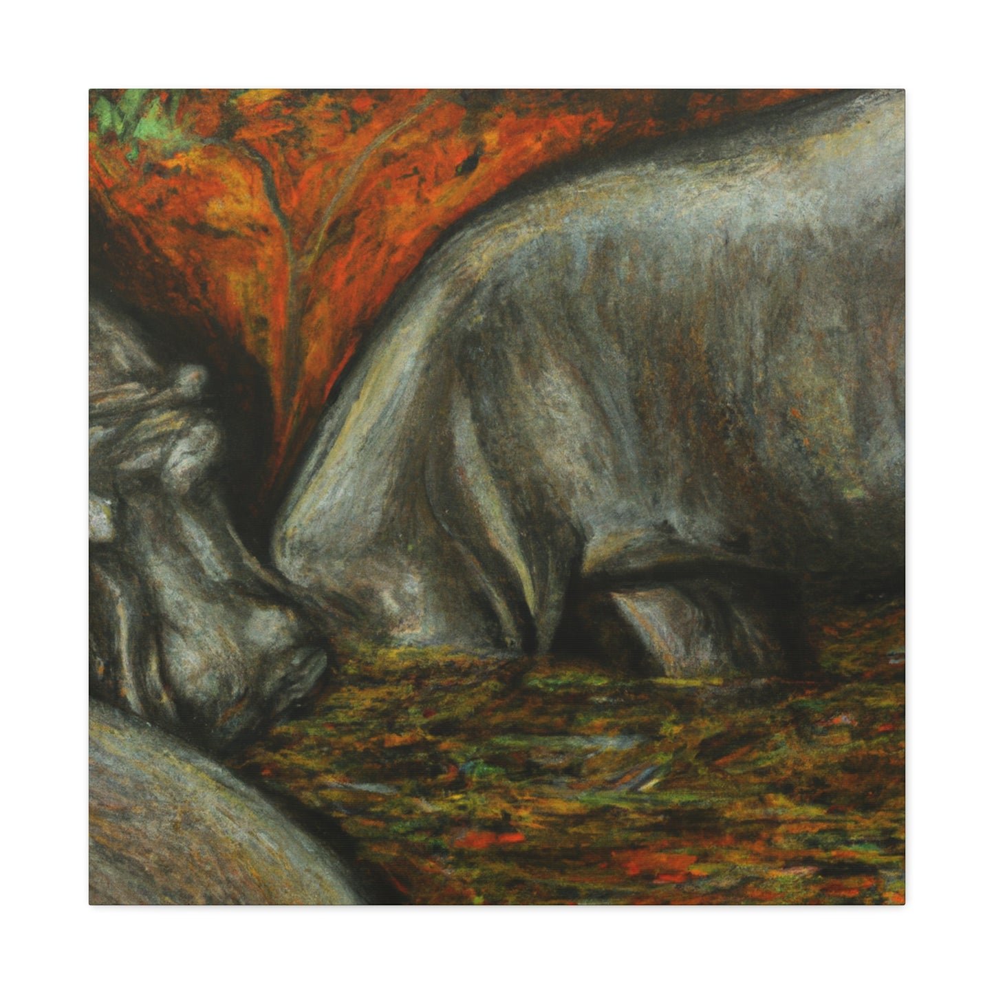 "Hippopotamus Hippo Surreal" - Canvas