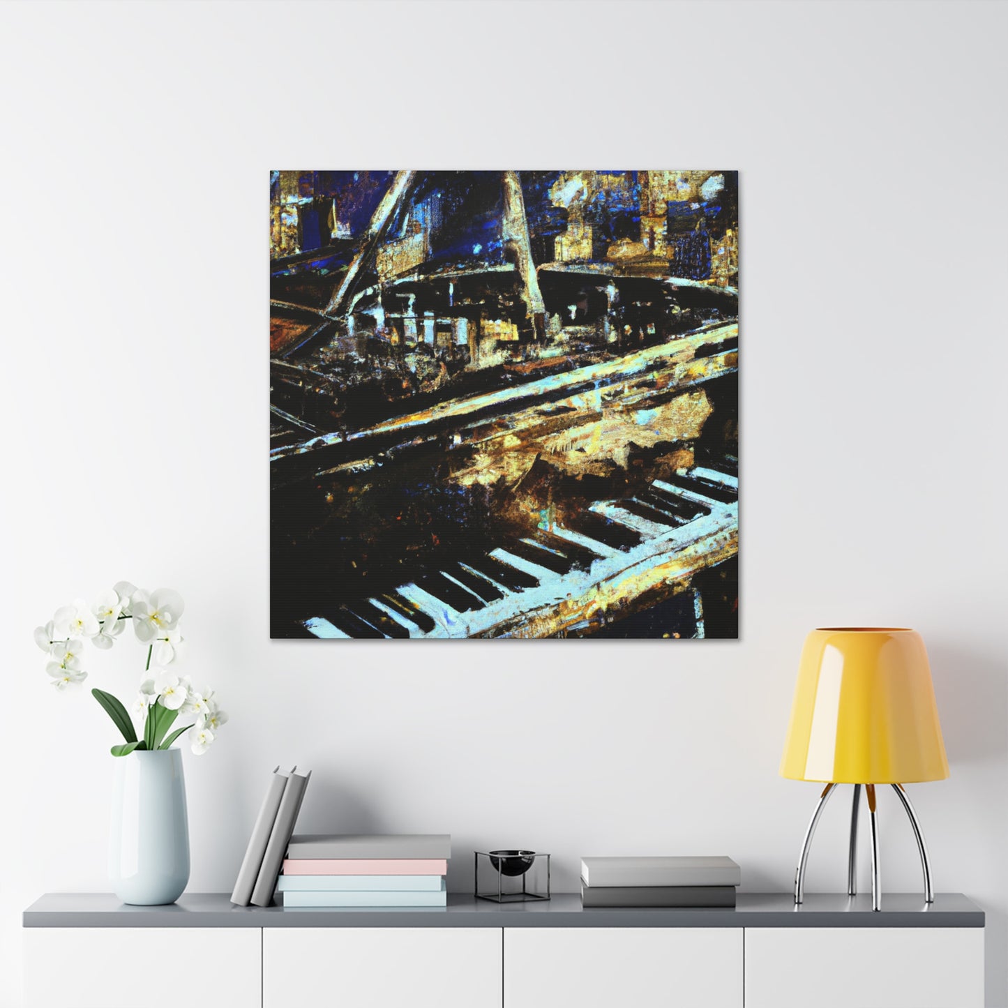 "Piano in Moonlighting" - Canvas