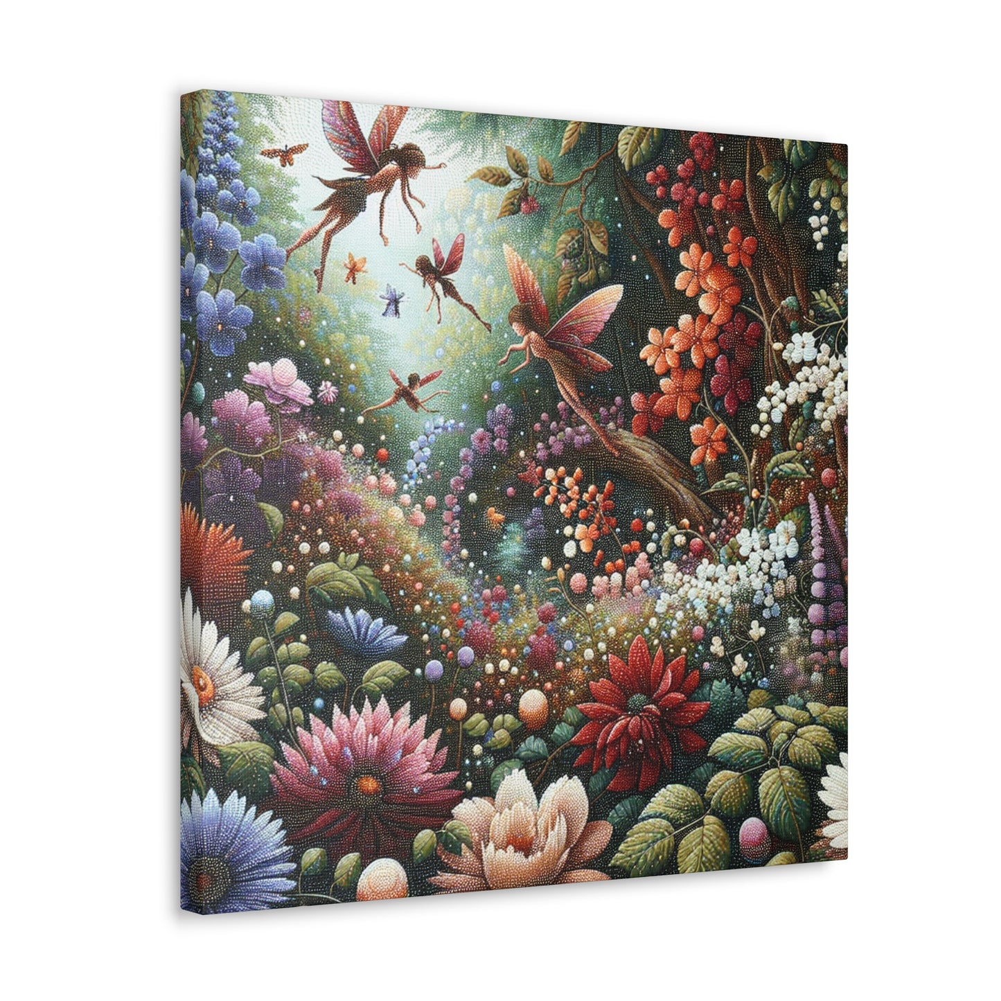 Whimsical Blooms and Sprites - Canvas