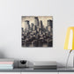 "Twilight Tapestry: Urban Hues" - Canvas