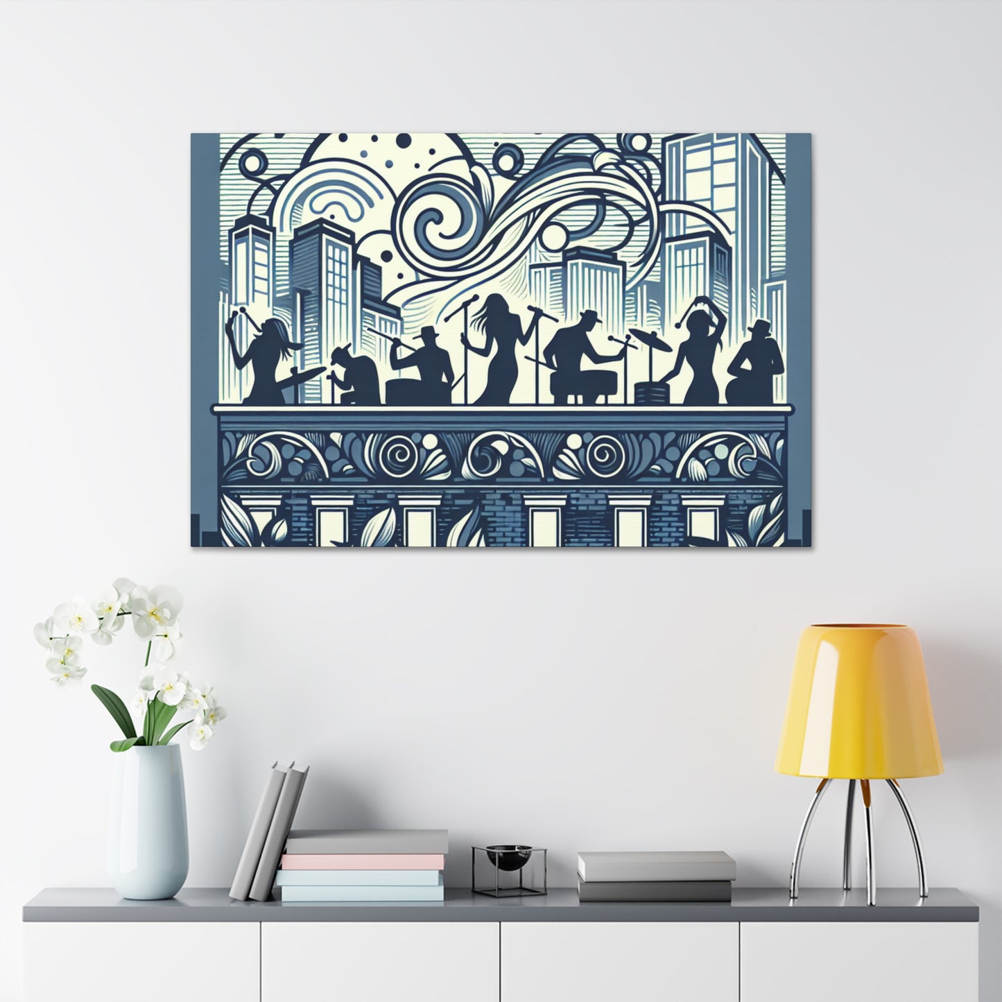 Euphoric Rooftop Revelry - Canvas