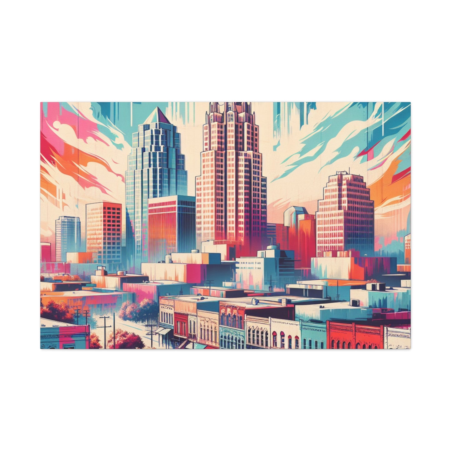 "Vibrant Texan Mural" - Canvas