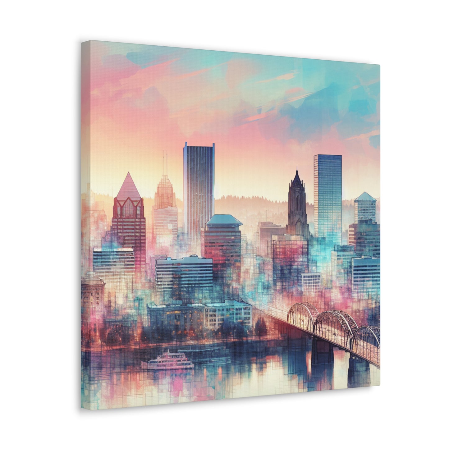 "Urban Symphony in Pixels" - Canvas