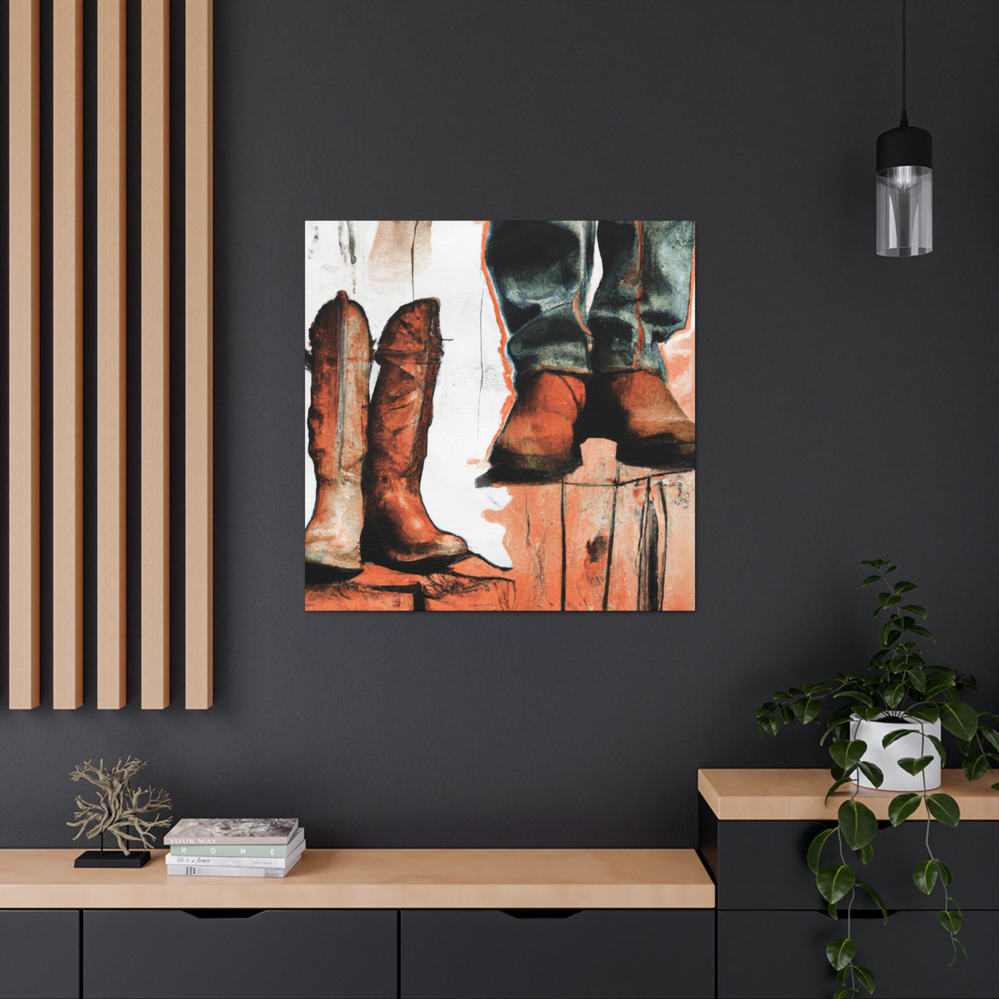 Boots in Motion Painting - Canvas