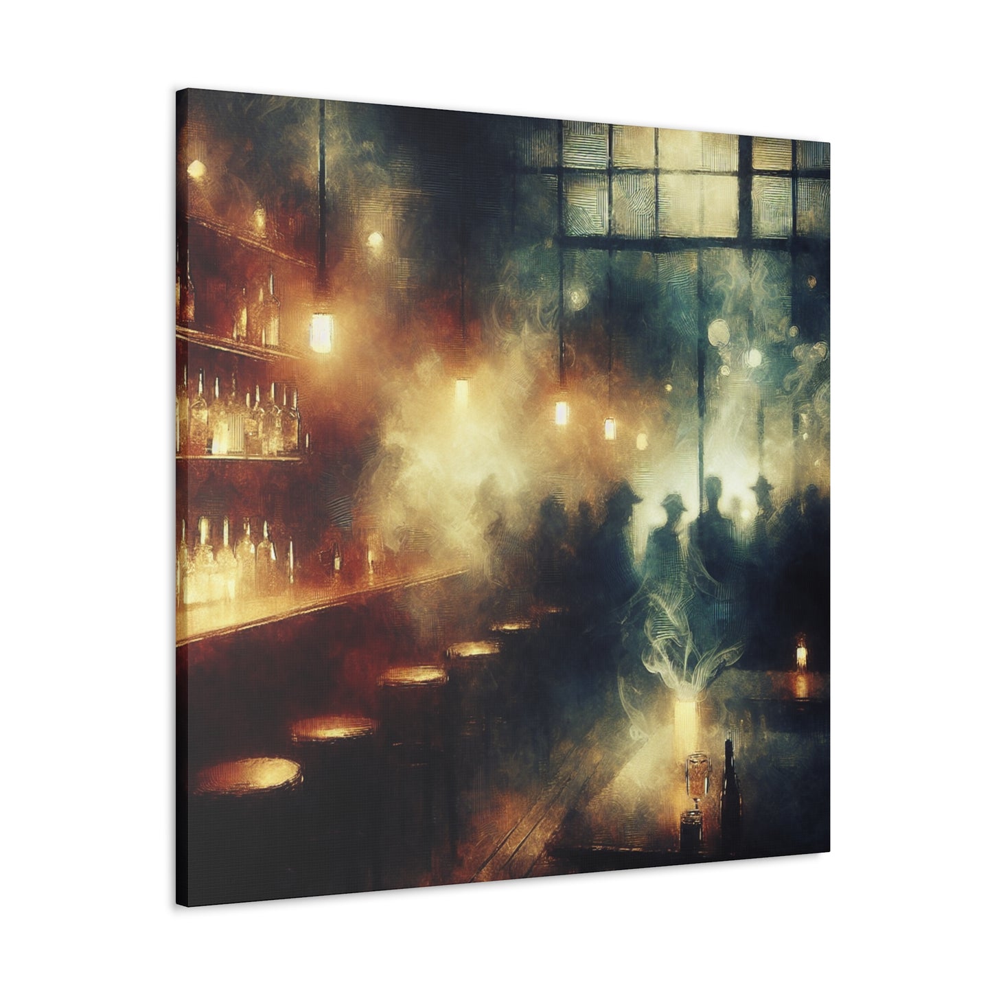 Misty Tavern Night - Canvas