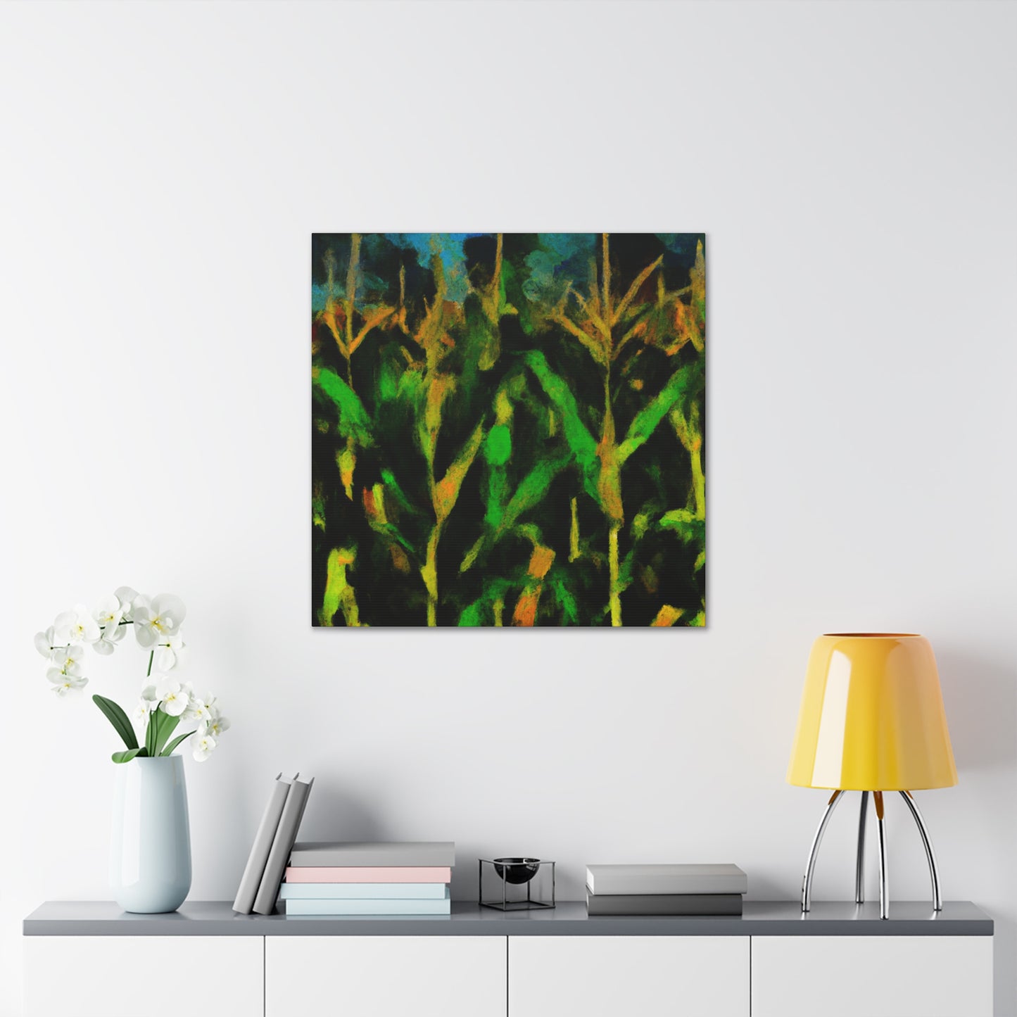 Cornfield Under Moonlight - Canvas