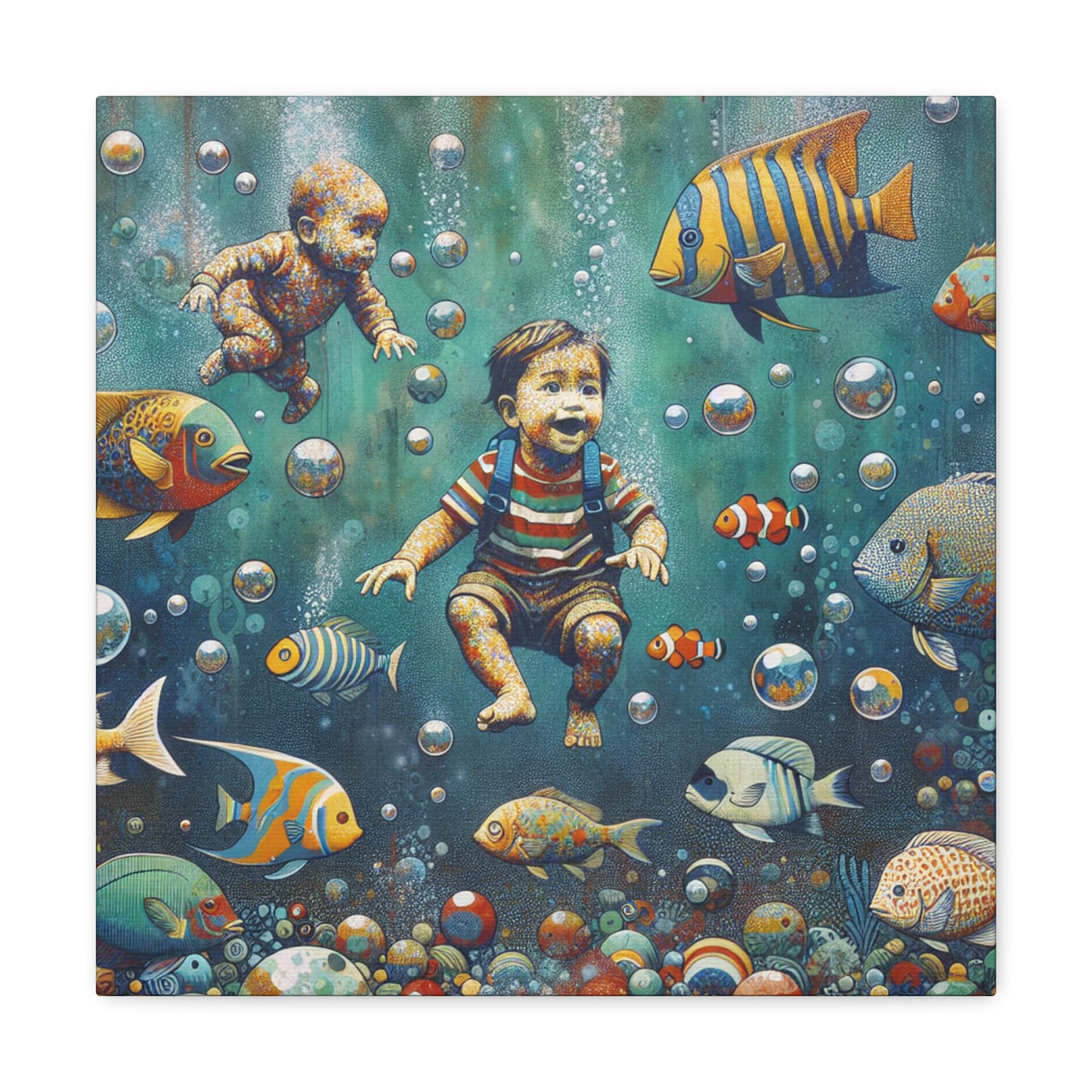 Whimsical Waters: Aquatic Bliss - Canvas