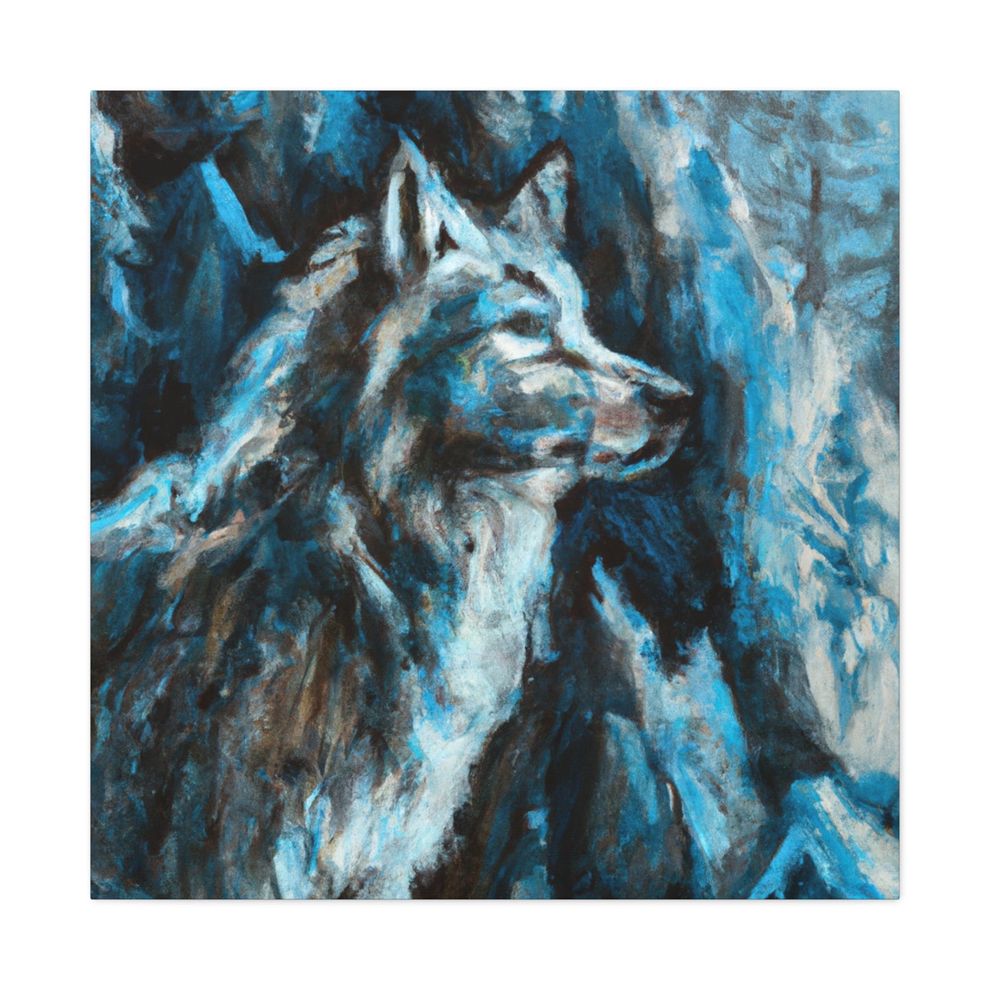 Wolf in Moonlight Glow - Canvas