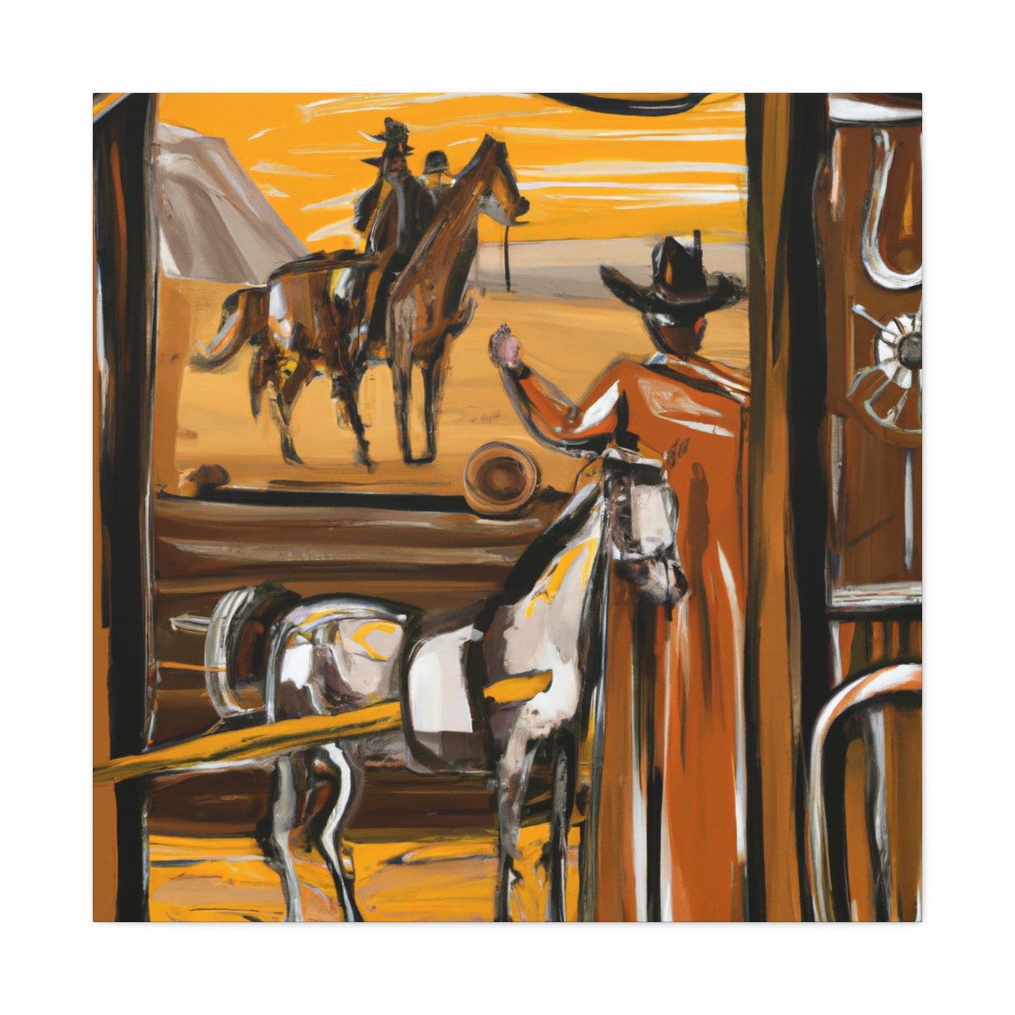 "Stagecoach in Motion" - Canvas