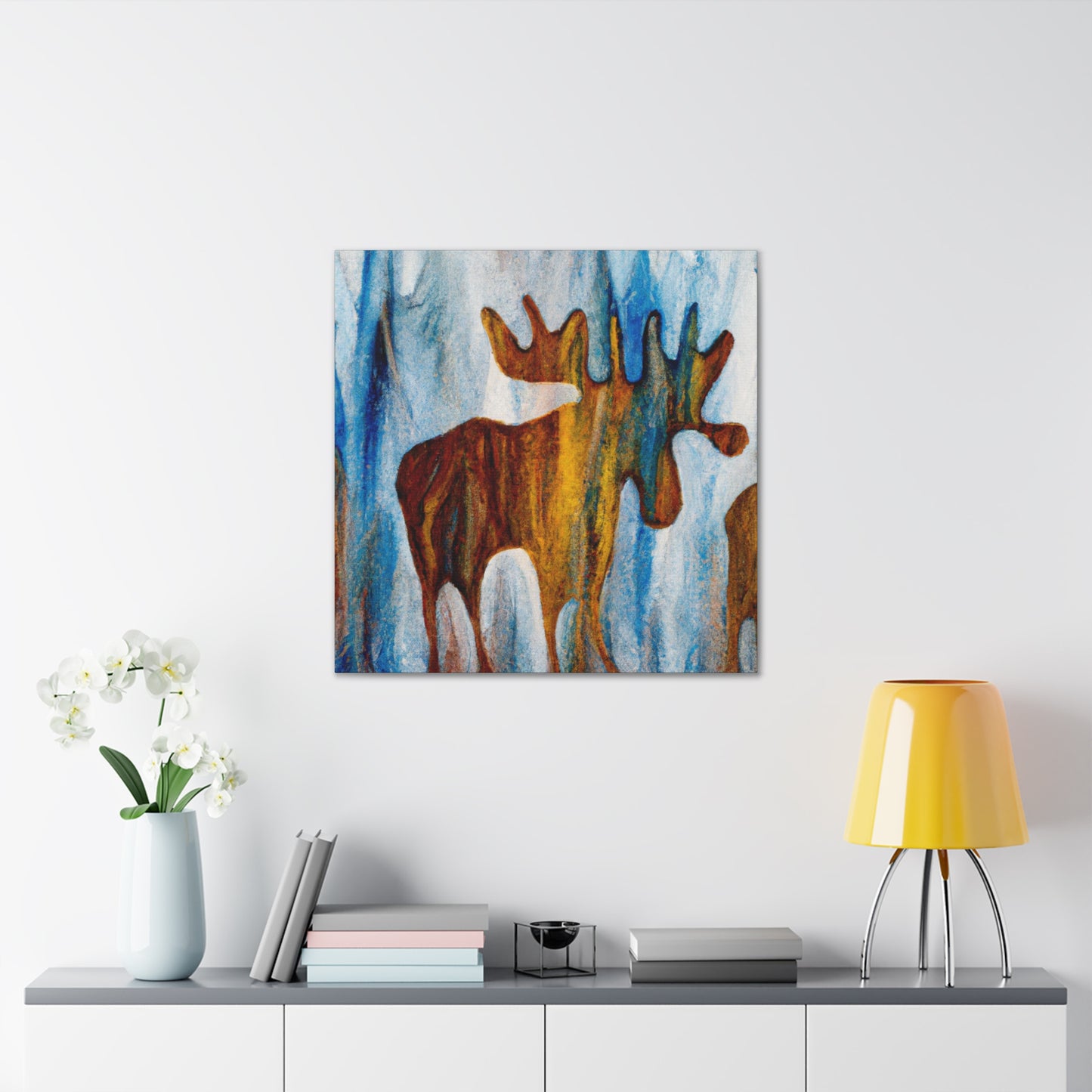 "Elk in Serene Reflection" - Canvas