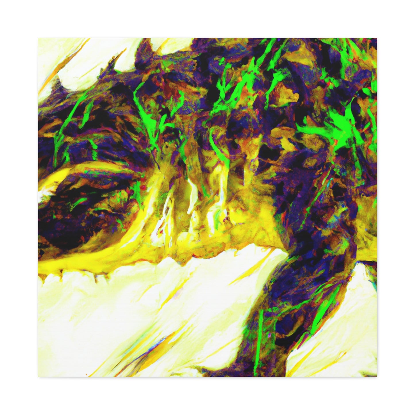 Crocodile in Neon. - Canvas