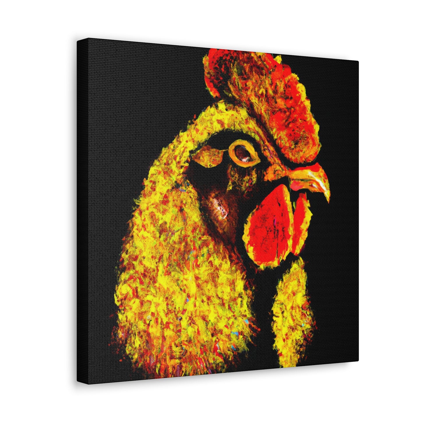 "Chicken and Abstracted Lines" - Canvas