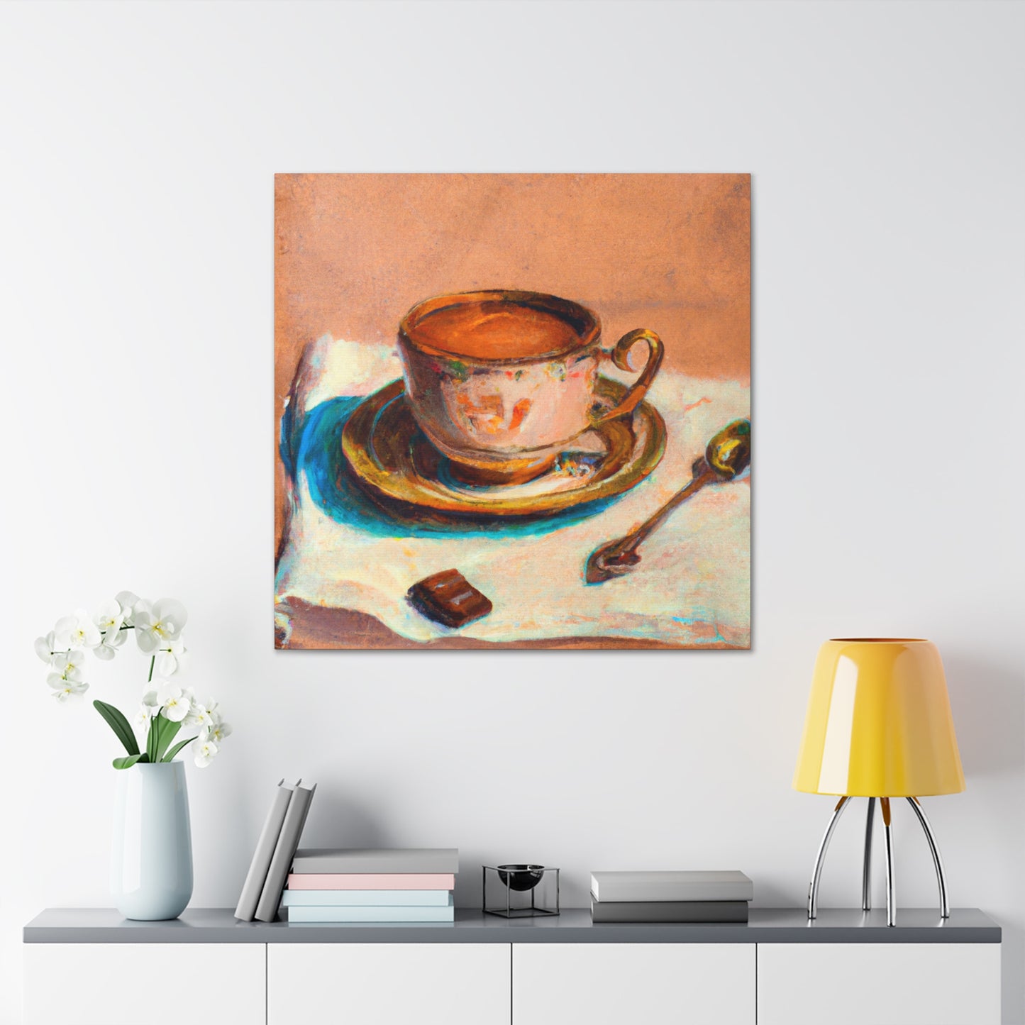 Coffee Cup Luxury Scene - Canvas