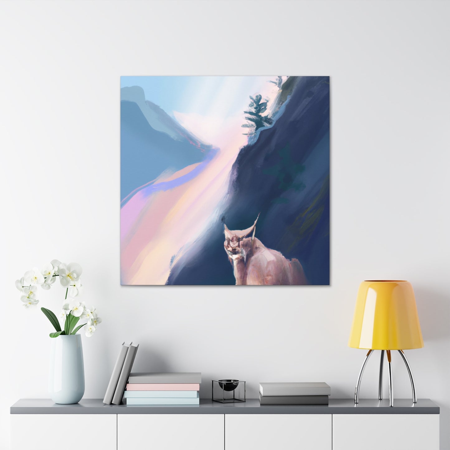 "Lynx in Moonlight Glow" - Canvas