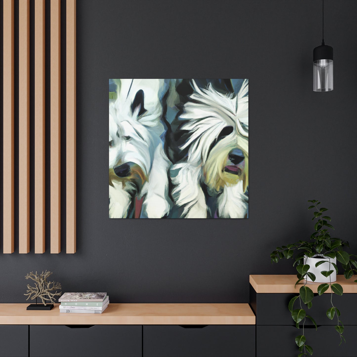 "Old English Sheepdog Dreaming" - Canvas