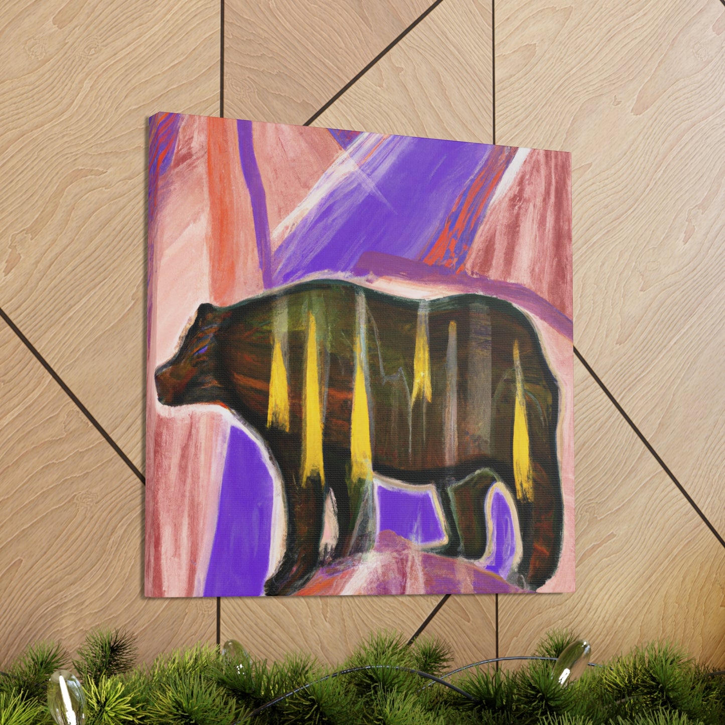 "Brown Bear and Glamour" - Canvas