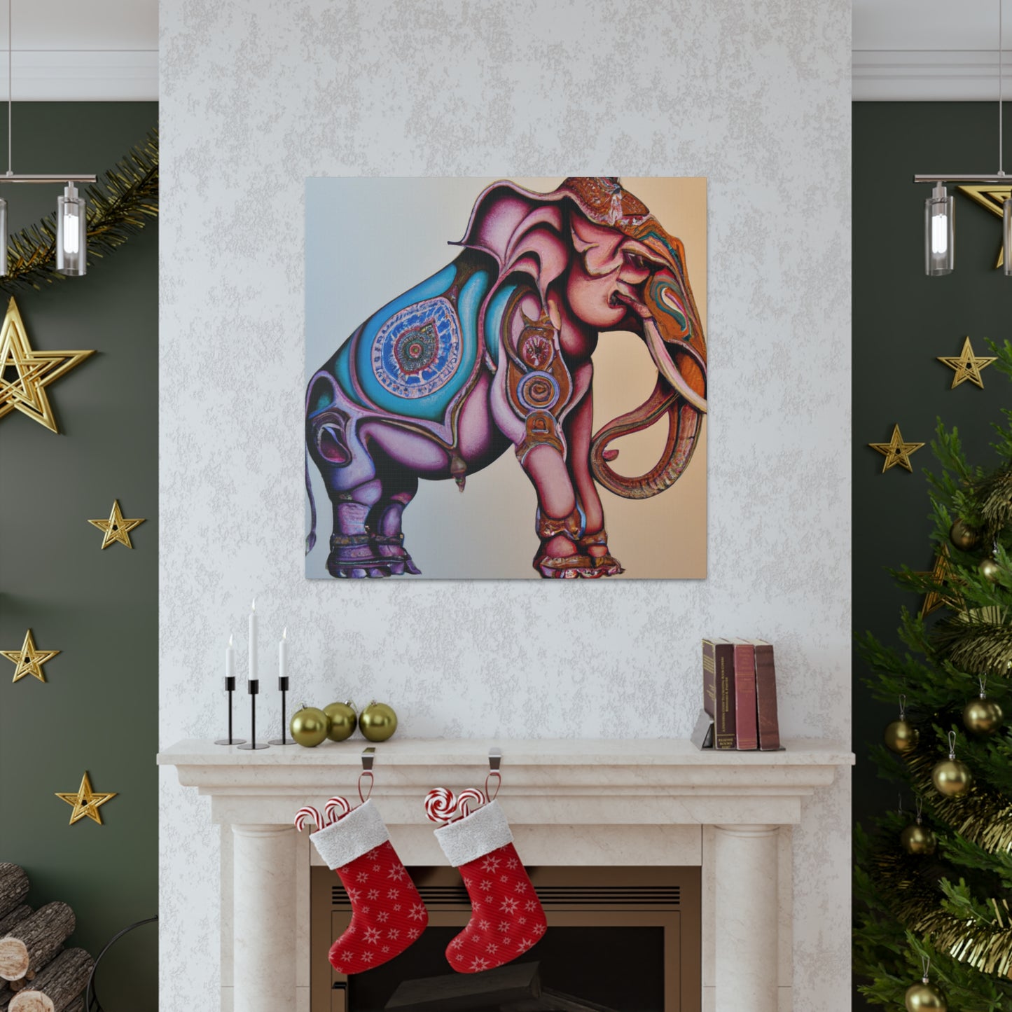 "Elephant in Moonlight Dreaming" - Canvas