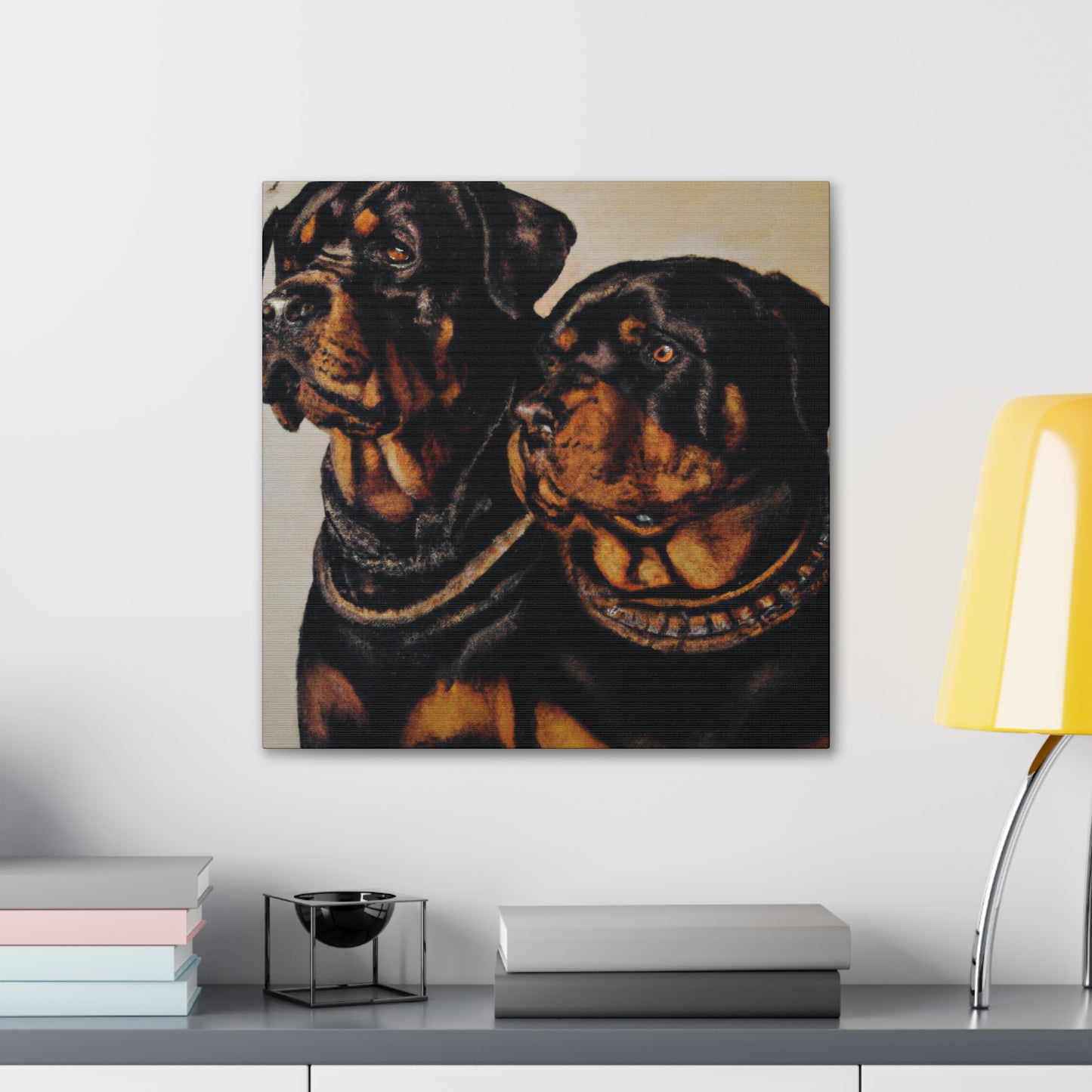 "Rottweiler's Majestic Portrait" - Canvas