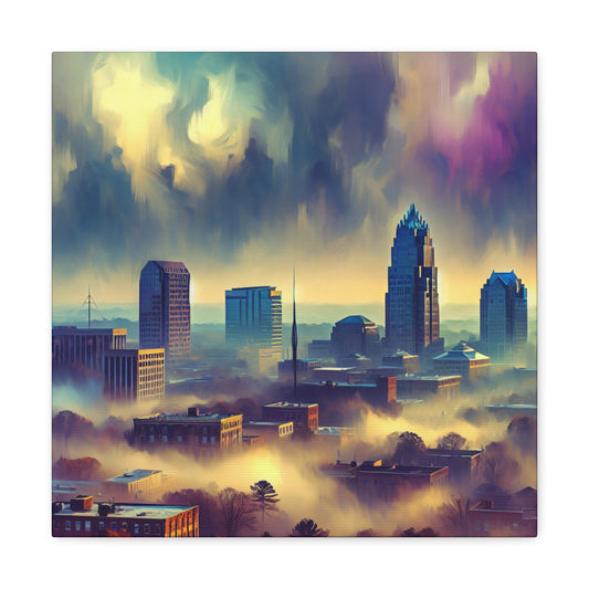 "Vibrant Raleigh Skyscrapers" - Canvas