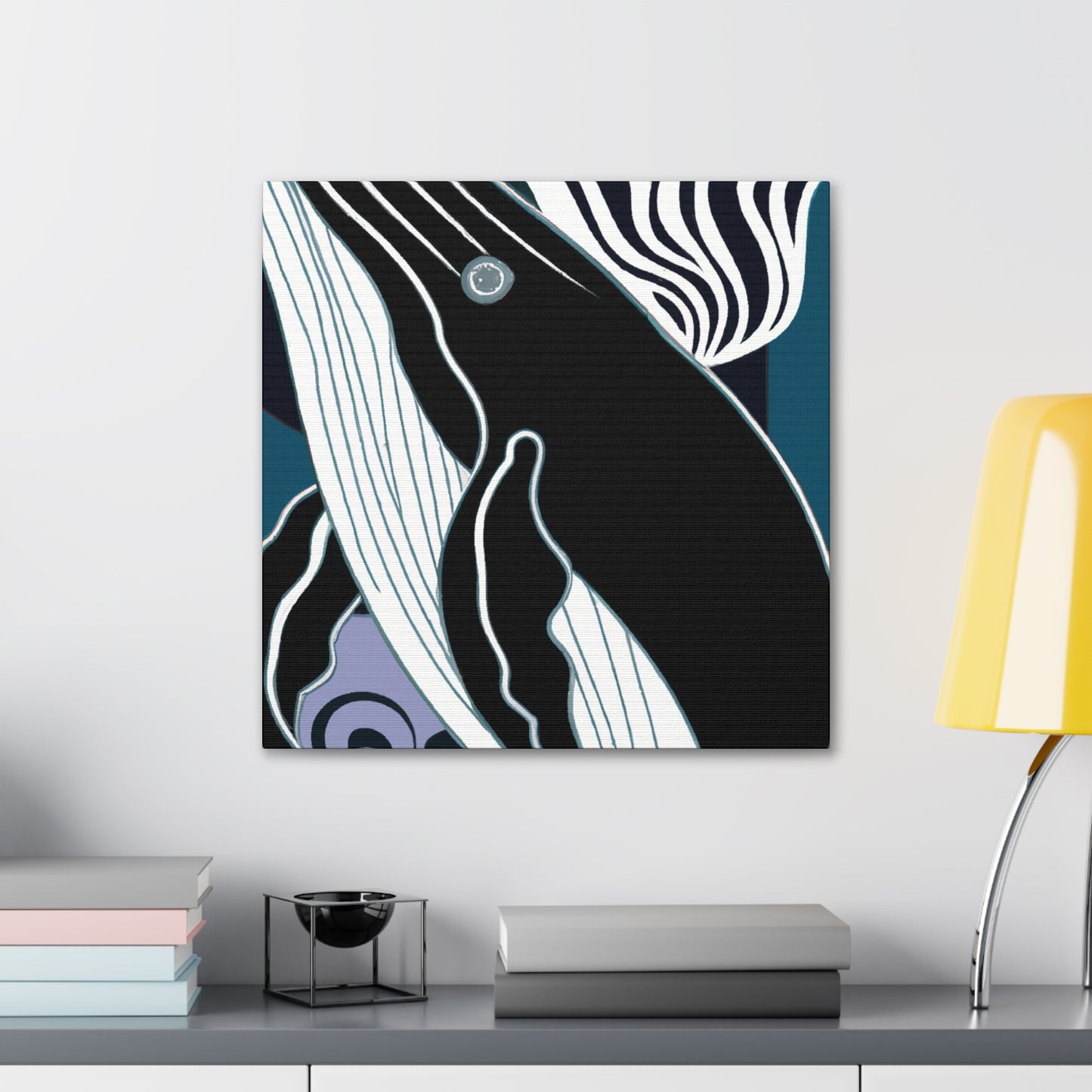 "Humpback Whale Deco Bliss" - Canvas