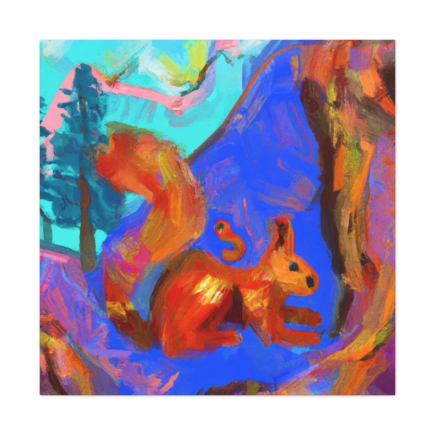 Squirrel's Fauve Frenzy - Canvas