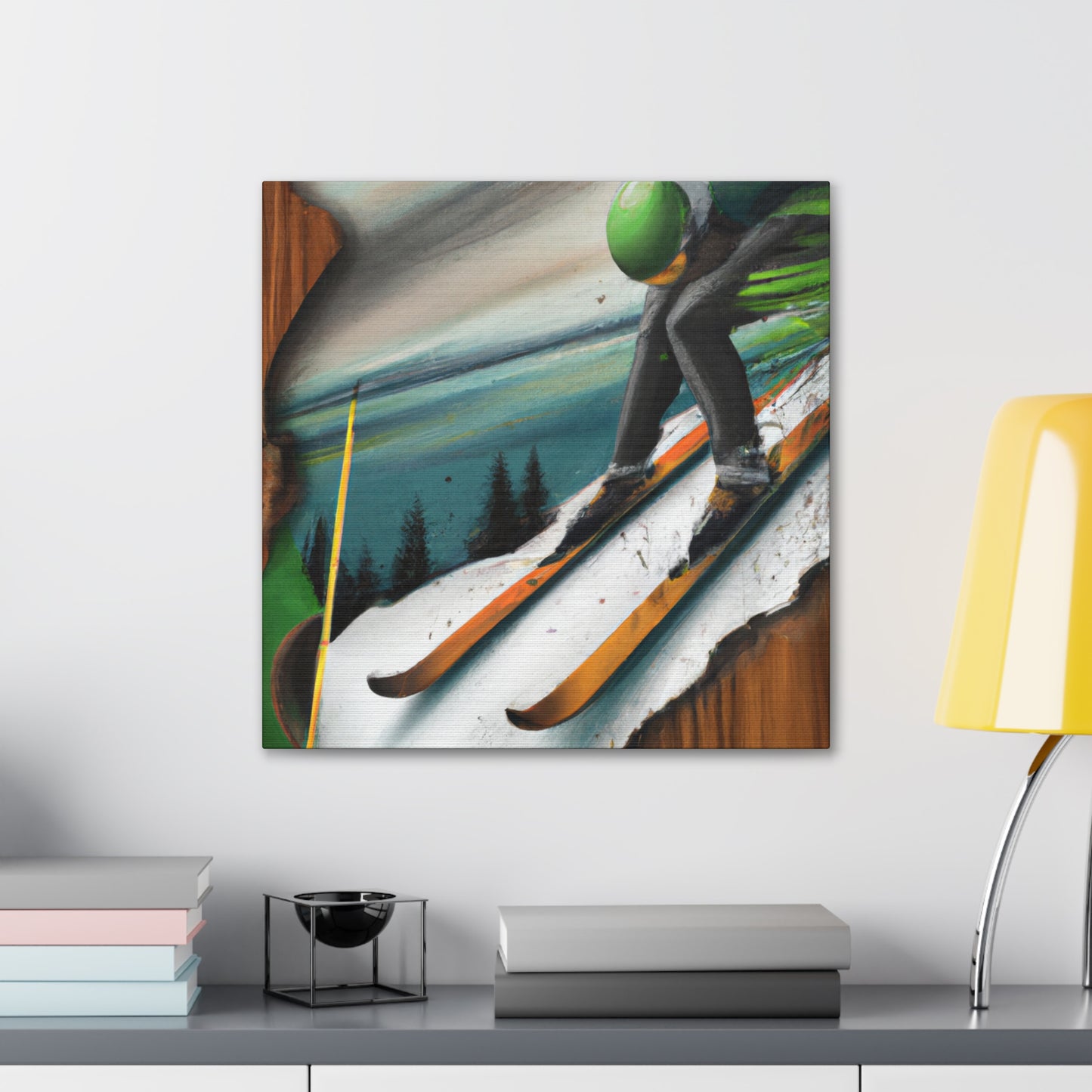 Skiing the White slopes - Canvas