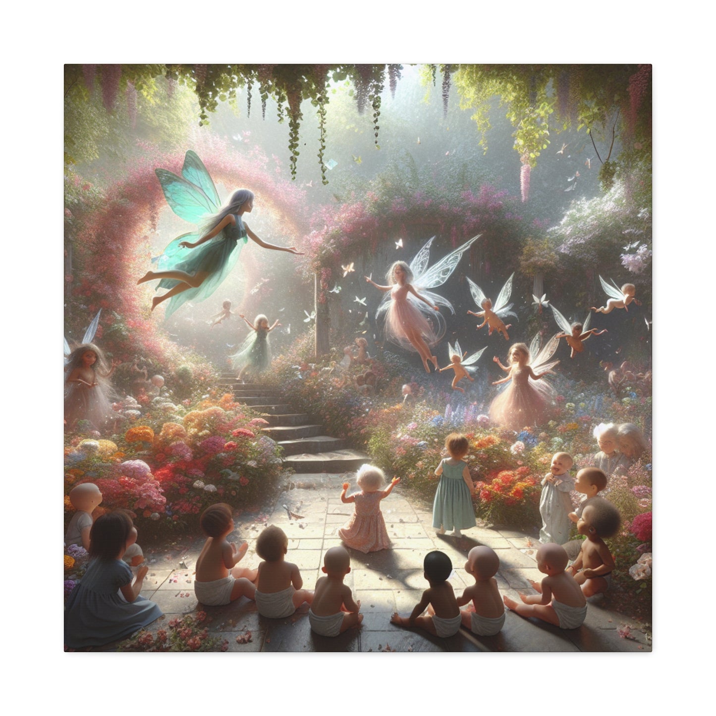 Whimsical Blooming Realms - Canvas