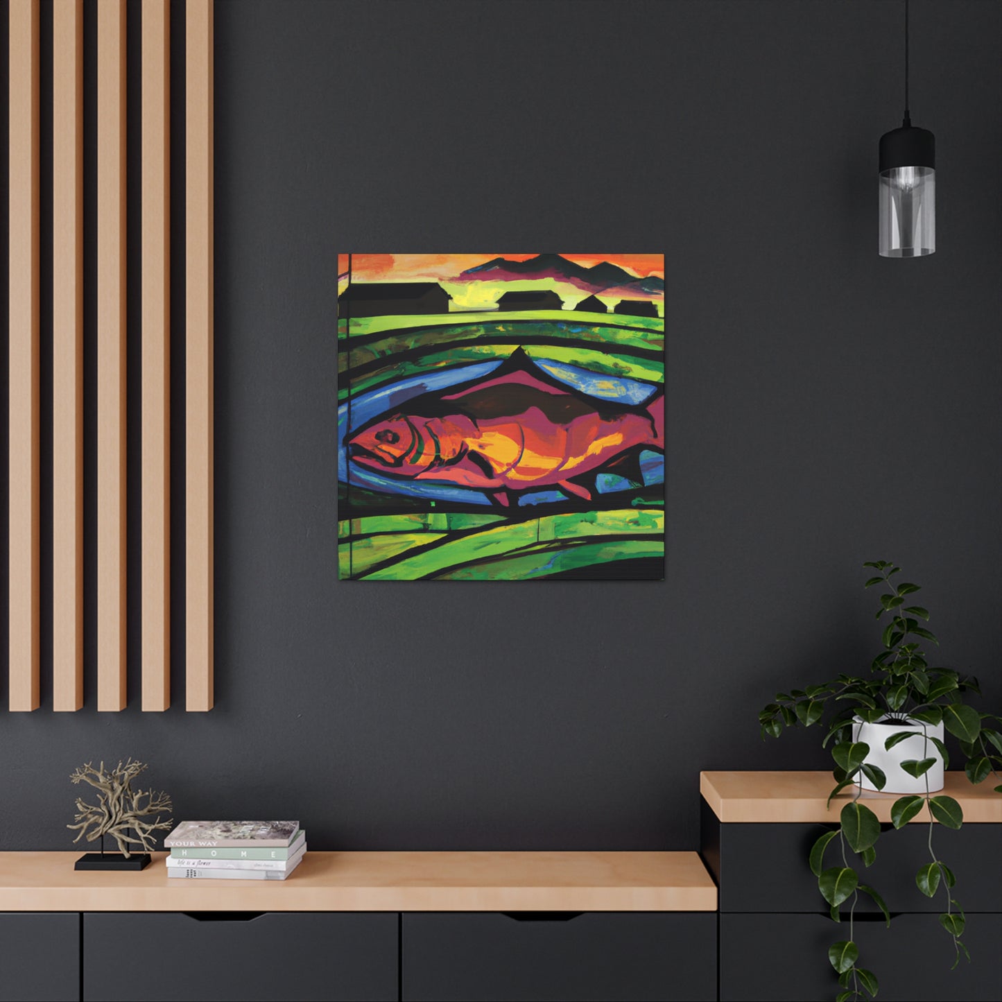 Salmon in the City - Canvas