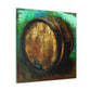 "Whiskey Barrels Glistening". - Canvas