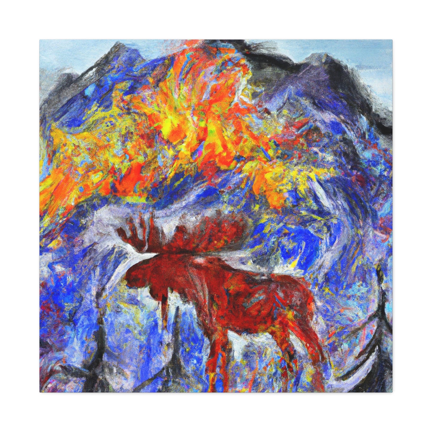 Elk Amidst Impressionism - Canvas