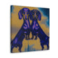 "Dachshunds in Bloom" - Canvas