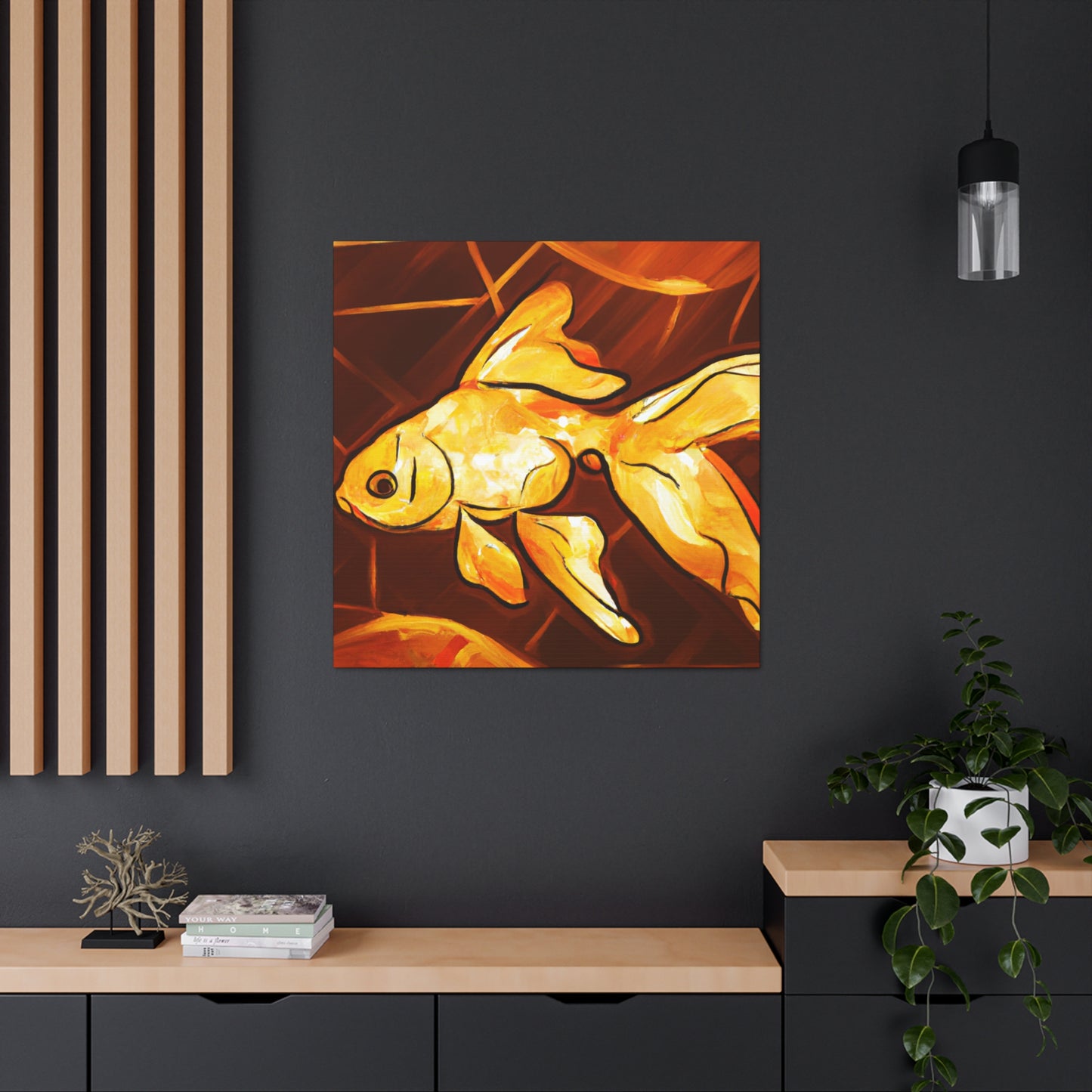 "Golden Glimmer of Goldfish" - Canvas