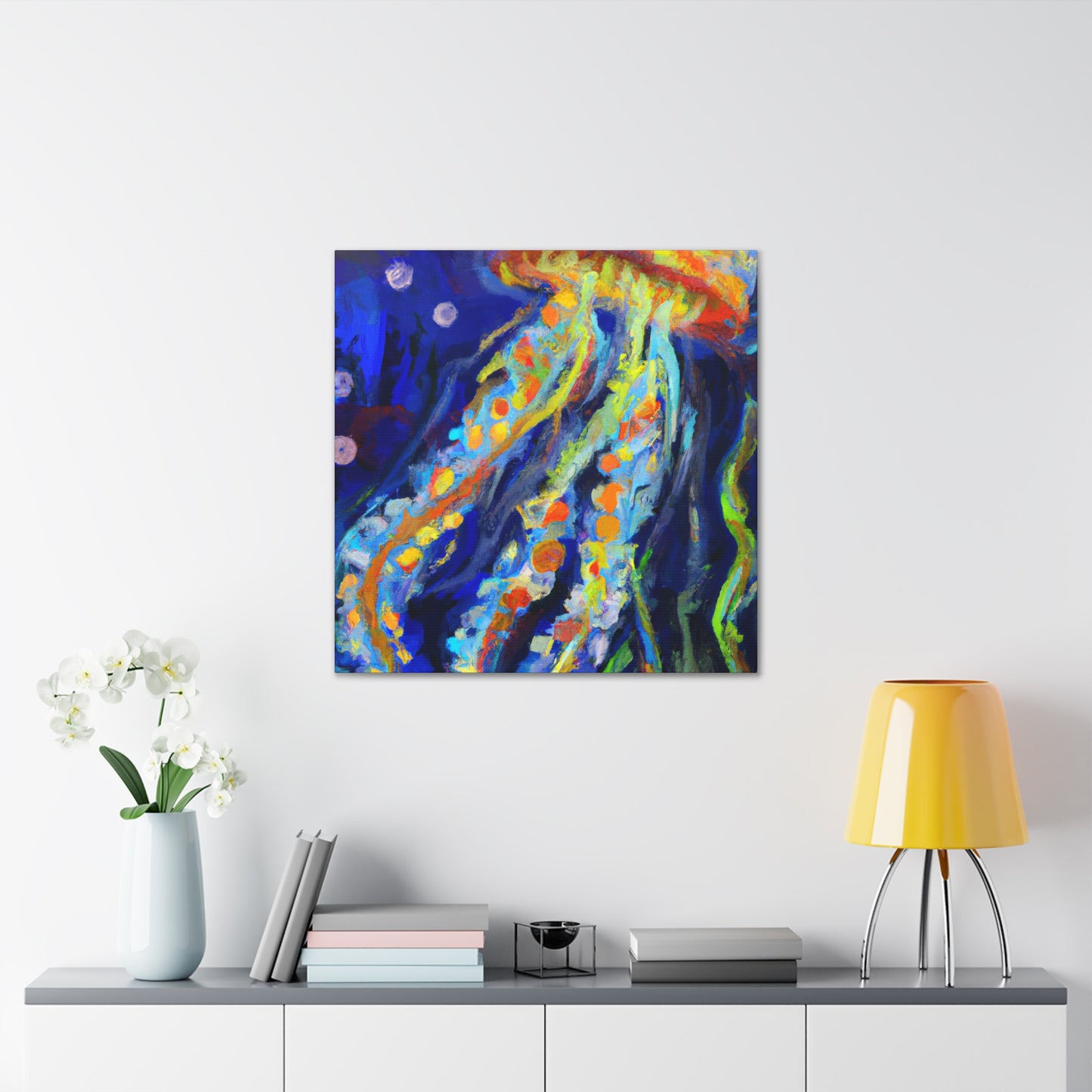 Jellyfish Under Moonlight - Canvas