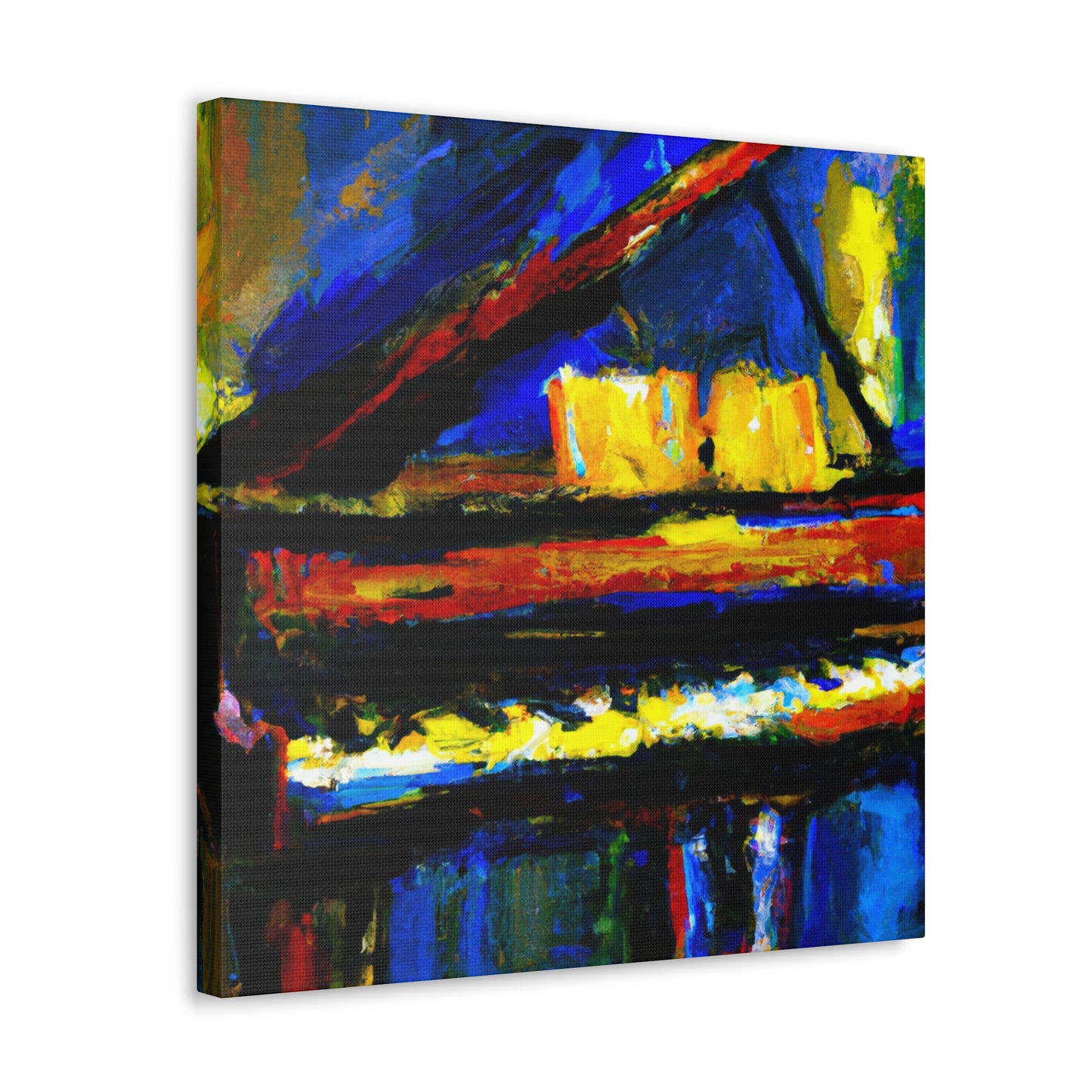 "Piano in Moonlight Reverie" - Canvas