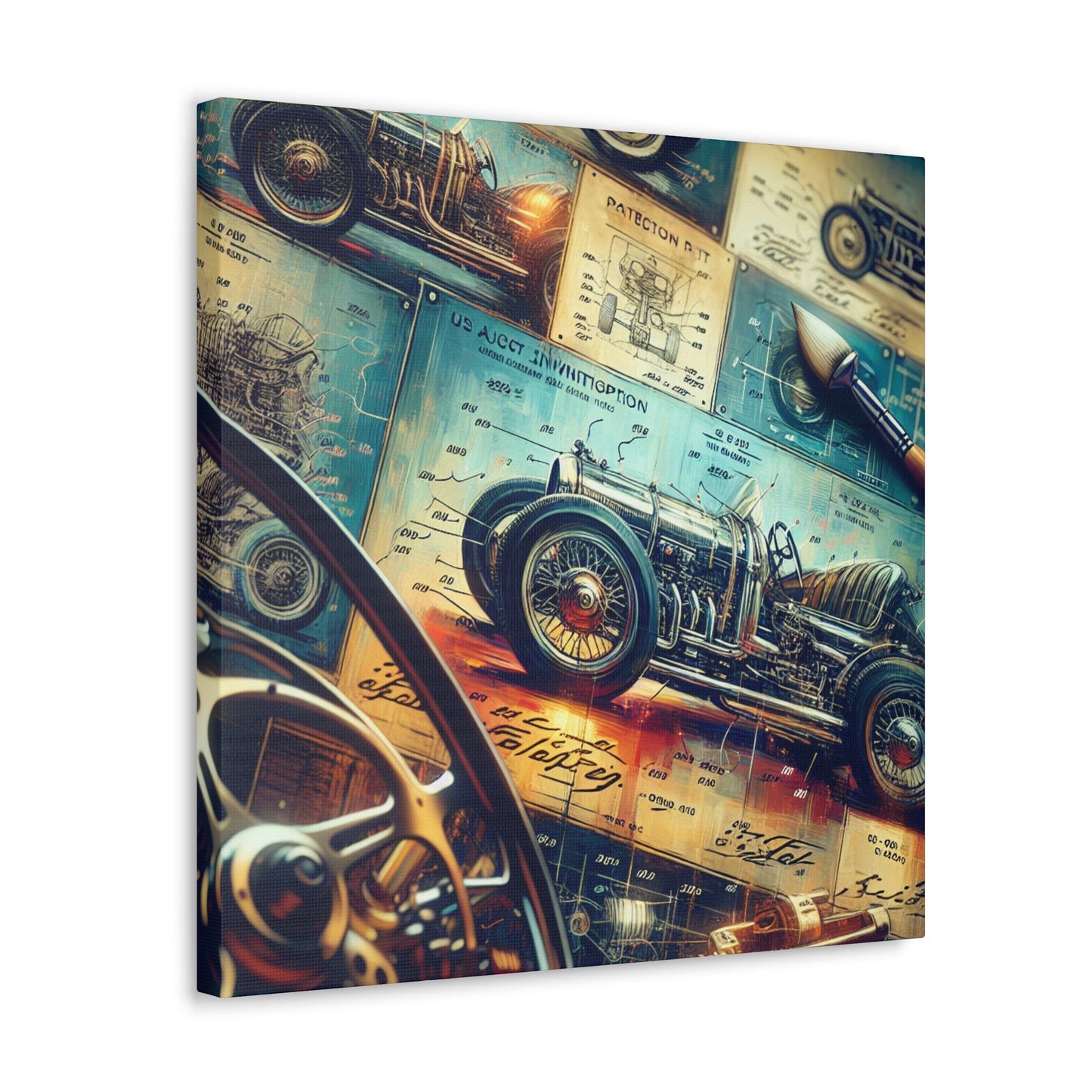 Revolutionary Automotive Patent Art - Canvas