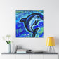 Dolphin in Blue Spray - Canvas